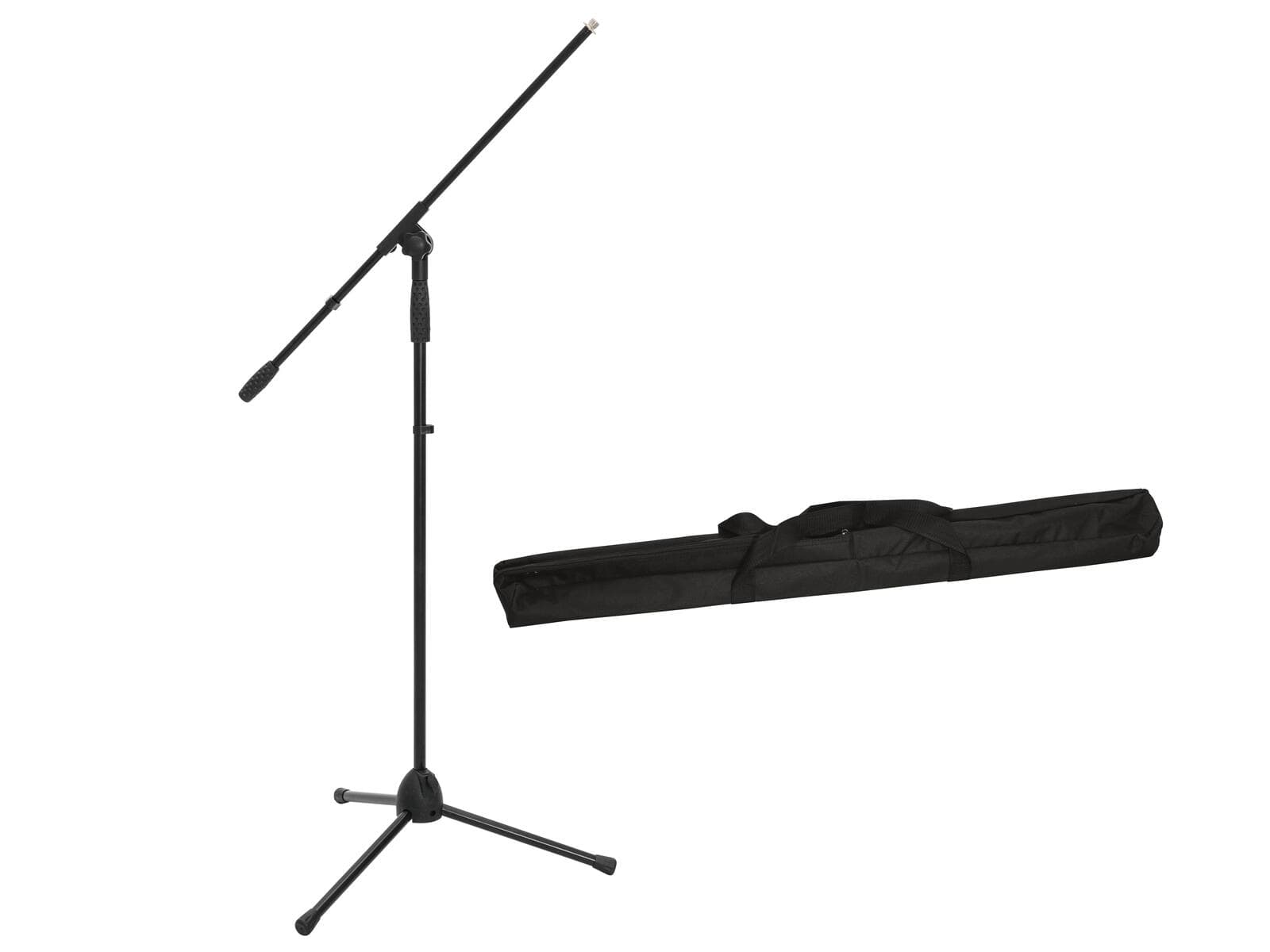 OMNITRONIC Set treppiede microfonico MS-2A con giraffa nero + borsa - 20000803