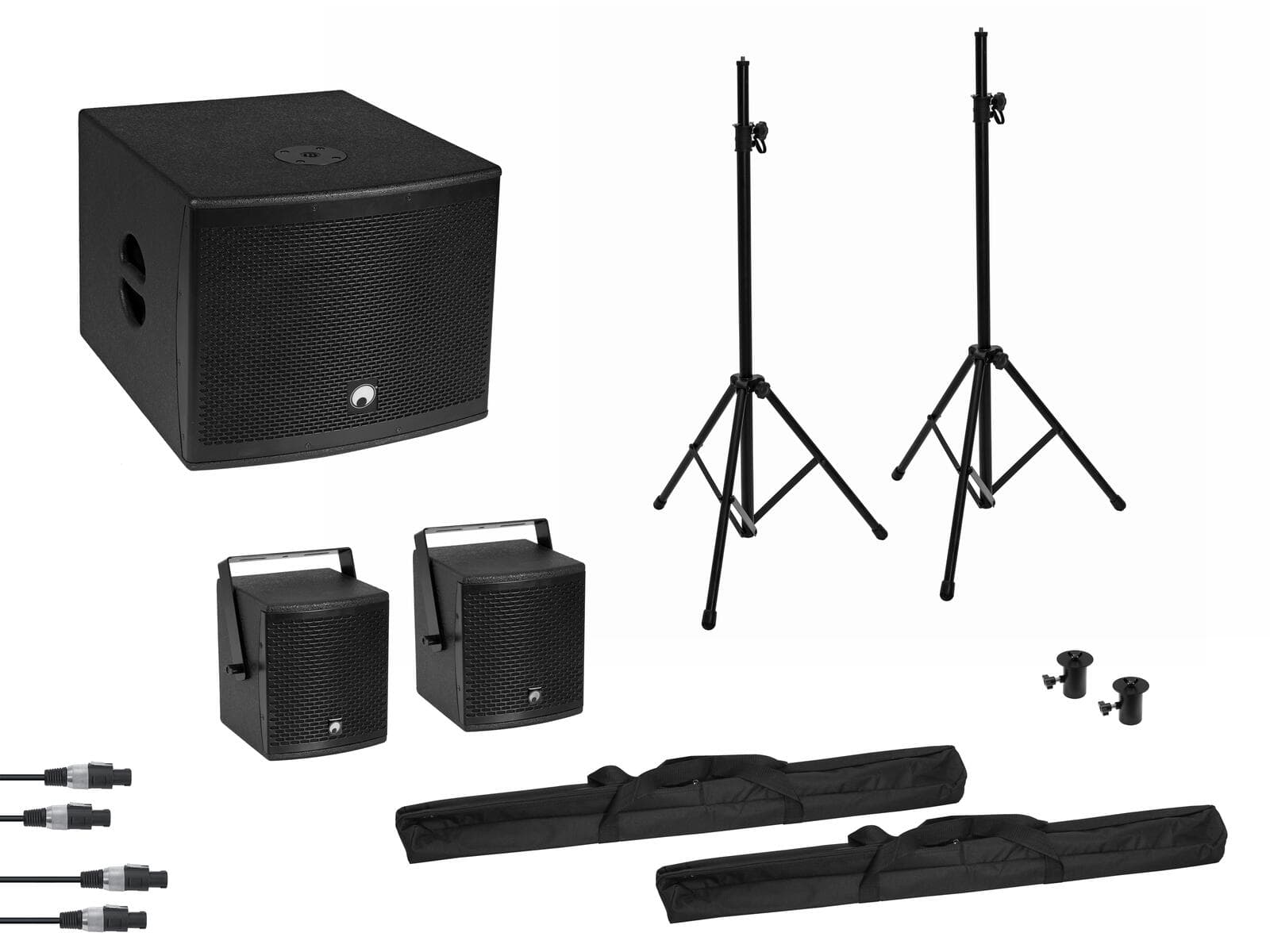 OMNITRONIC Set sistema attivo MOLLY 2.1 subwoofer + 2 diffusori superiori + accessori nero - 20000836