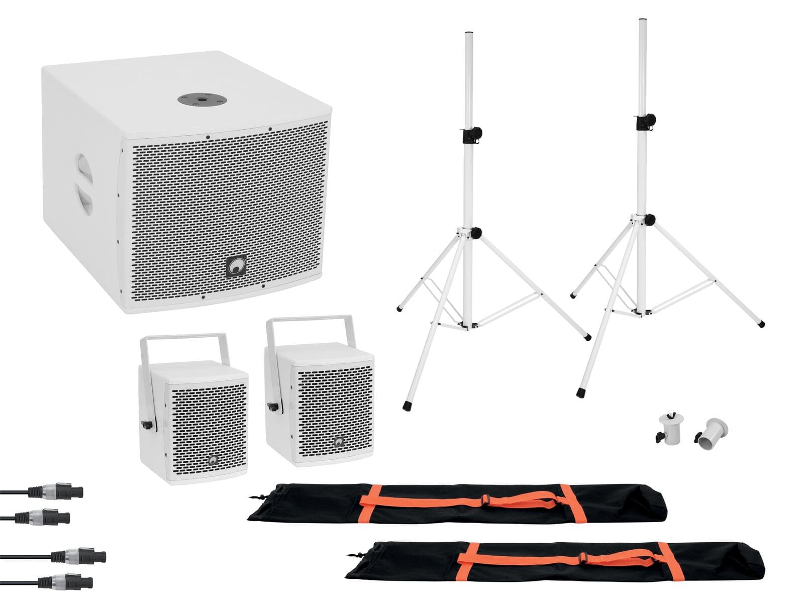 OMNITRONIC Set sistema attivo MOLLY 2.1 subwoofer + 2 diffusori superiori + accessori bianco - 20000837