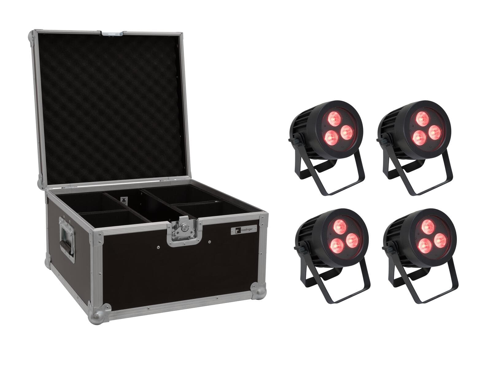 EUROLITE Set 4x spot LED IP PAR 3x9W SCL + flightcase - 20000845