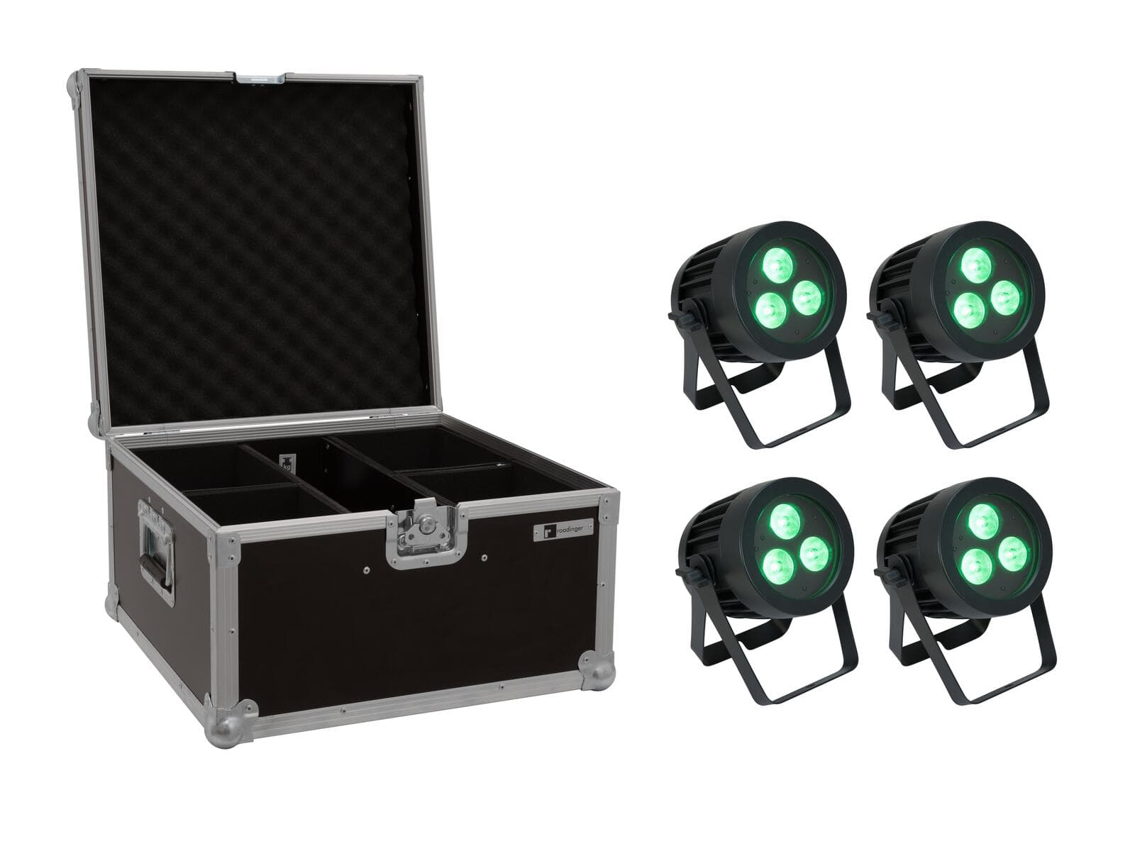 EUROLITE Set 4x spot LED IP PAR 3x8W QCL + flightcase - 20000846