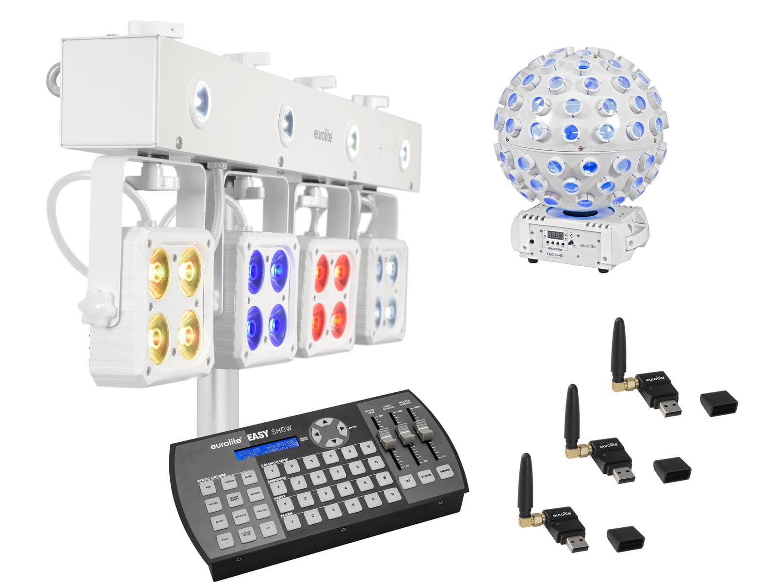 EUROLITE Set LED KLS-180 wh + LED B-40 wh + USB QuickDMX + Easy Show - 20000866