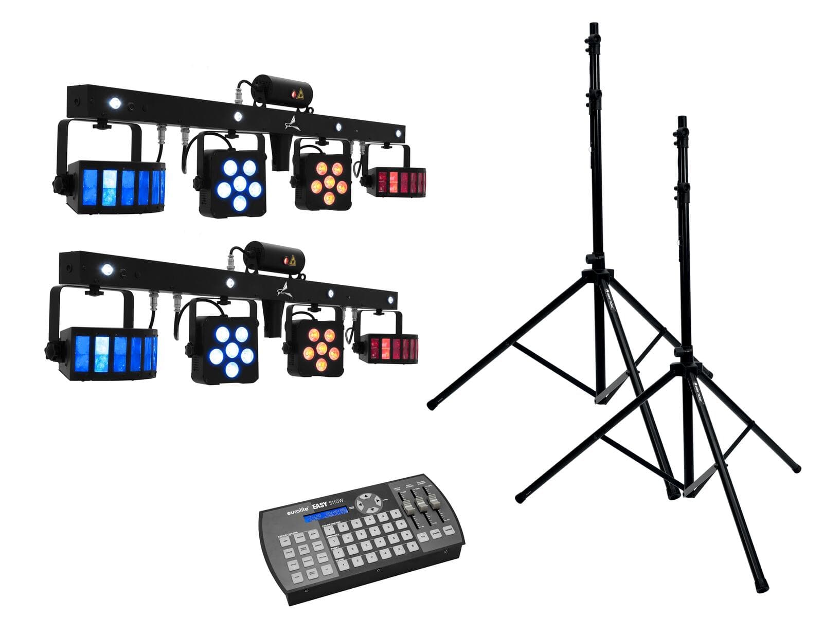 EUROLITE Set 2x LED KLS Laser Bar PRO + Easy Show + 2x M-4 Supporto per diffusore - 20000868
