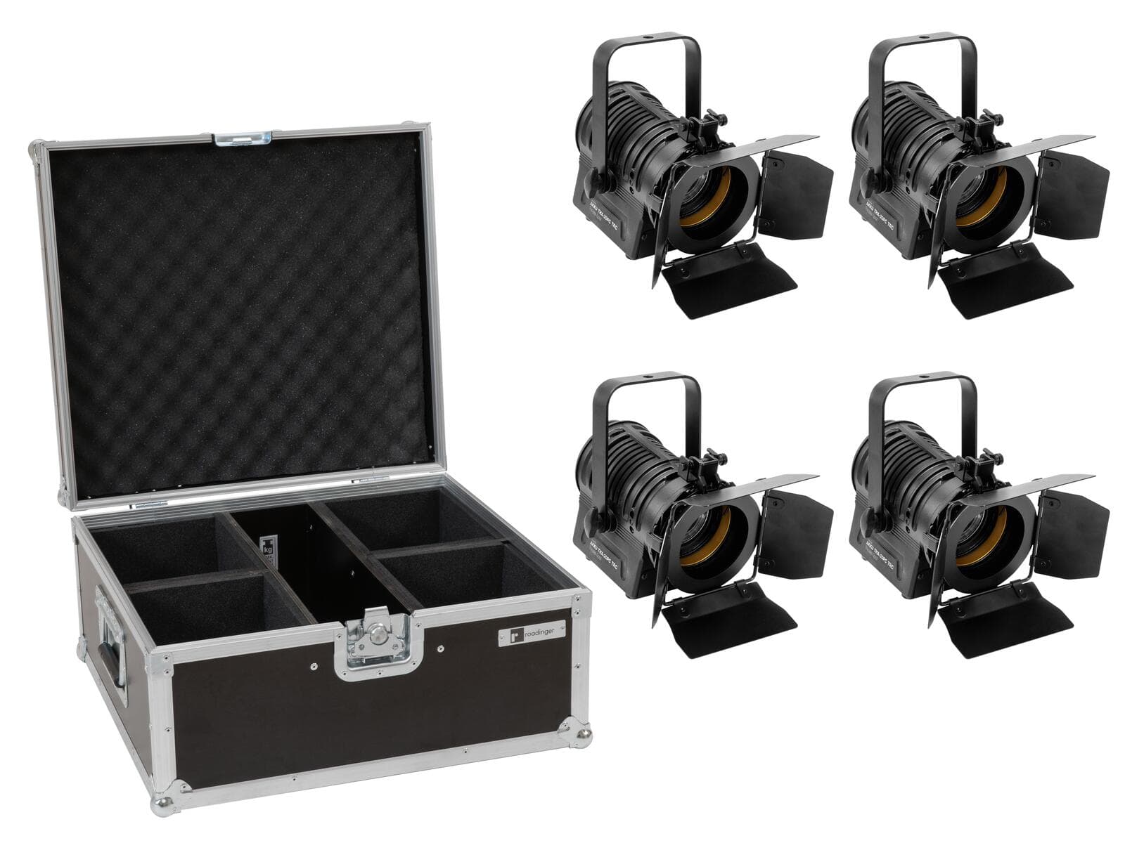 EUROLITE Set 4x AKKU THA-20PC TRC Faretto teatrale spot nero + Custodia - 20000873