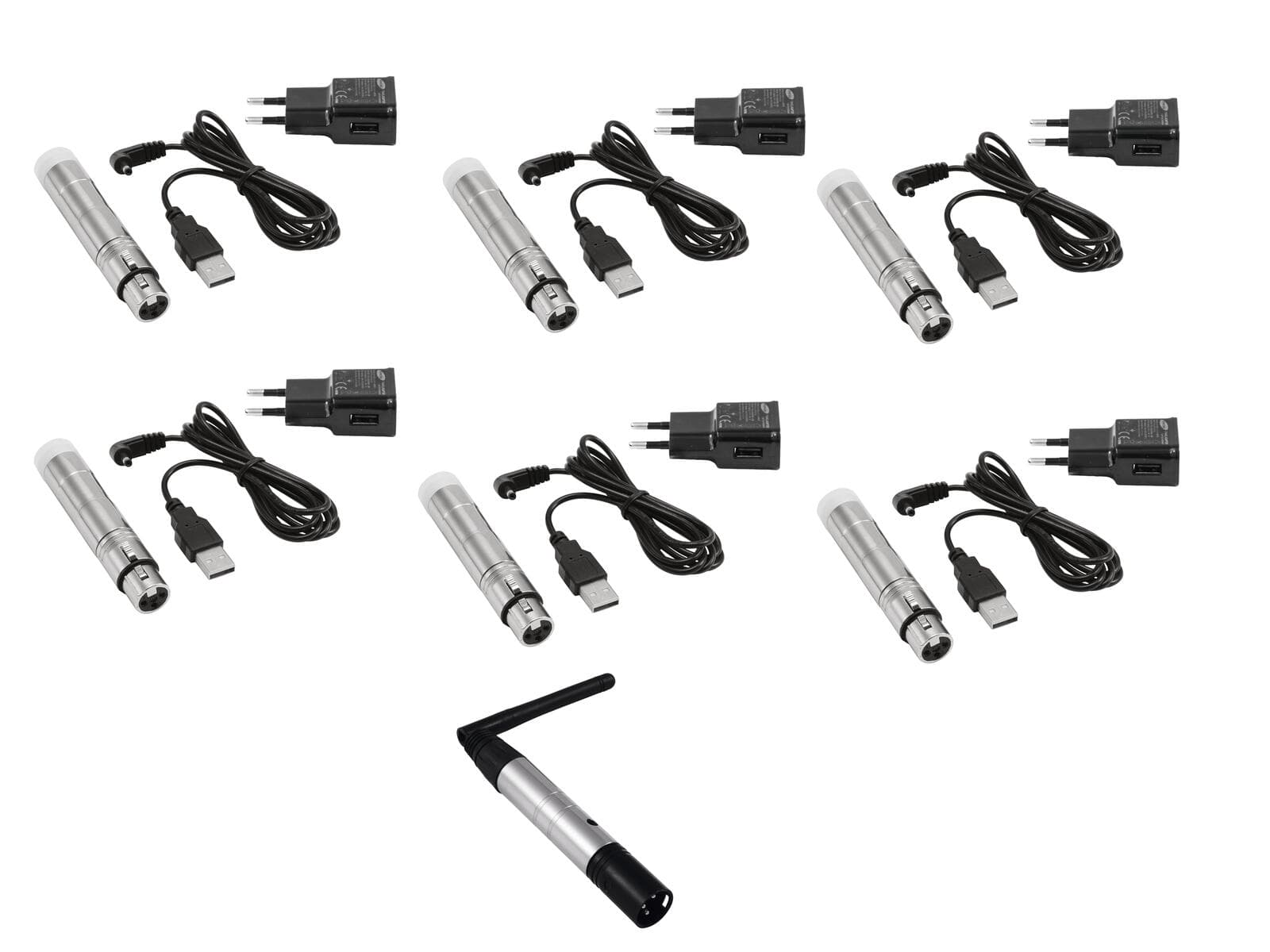 EUROLITE Set QuickDMX 1x Trasmettitore + 6x Ricevitore AKKU - 20000902
