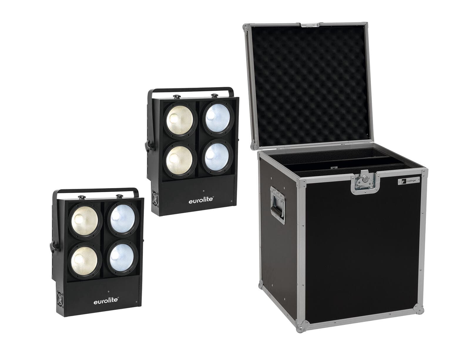 EUROLITE Set 2x Audience Blinder 4x100W LED COB CW/WW + Custodia - 20000904