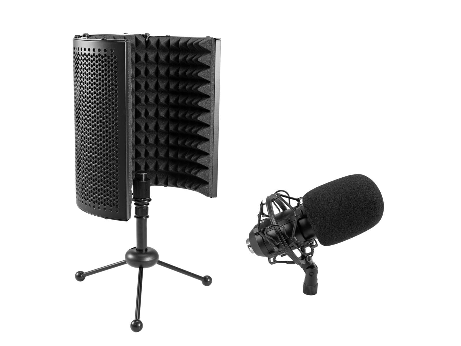 OMNITRONIC Set MIC CM-78MK2 Microfono a condensatore a diaframma largo + Sistema assorbitore da tavolo AS-04 - 20000919