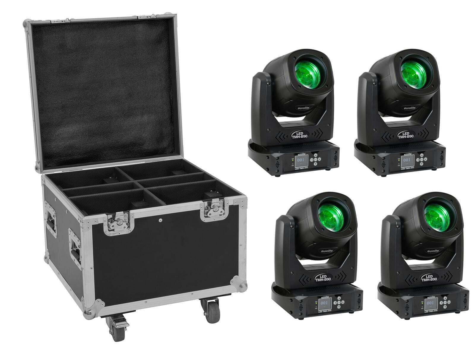 EUROLITE Set 4x LED TMH-B90 + Custodia con ruote - 20000931