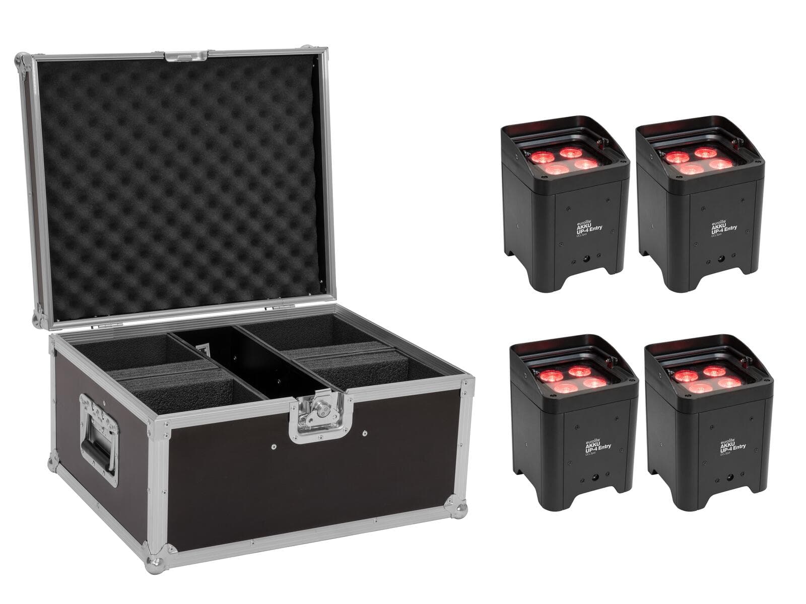 EUROLITE Set 4x AKKU UP-4 Entry QCL Spot + Custodia - 20000934