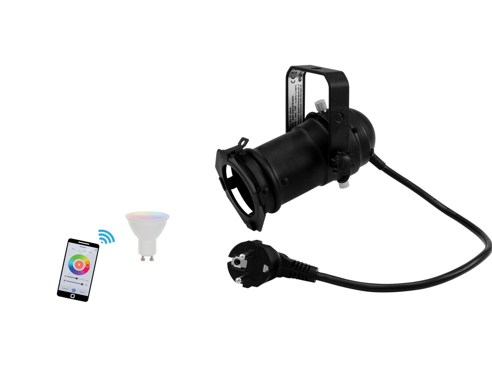 EUROLITE Set PAR-16 Spot bk + LED GU10 RGB/WW/CW WiFi - 20000944