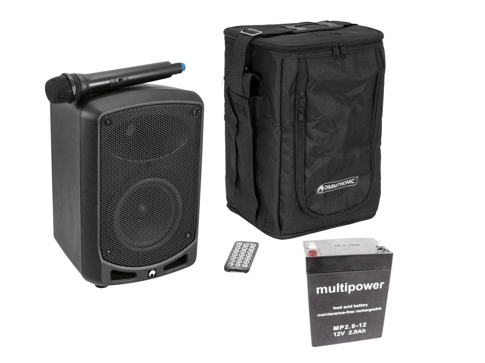 OMNITRONIC Set WAMS-65BT + Batteria + Borsa da trasporto - 20000946