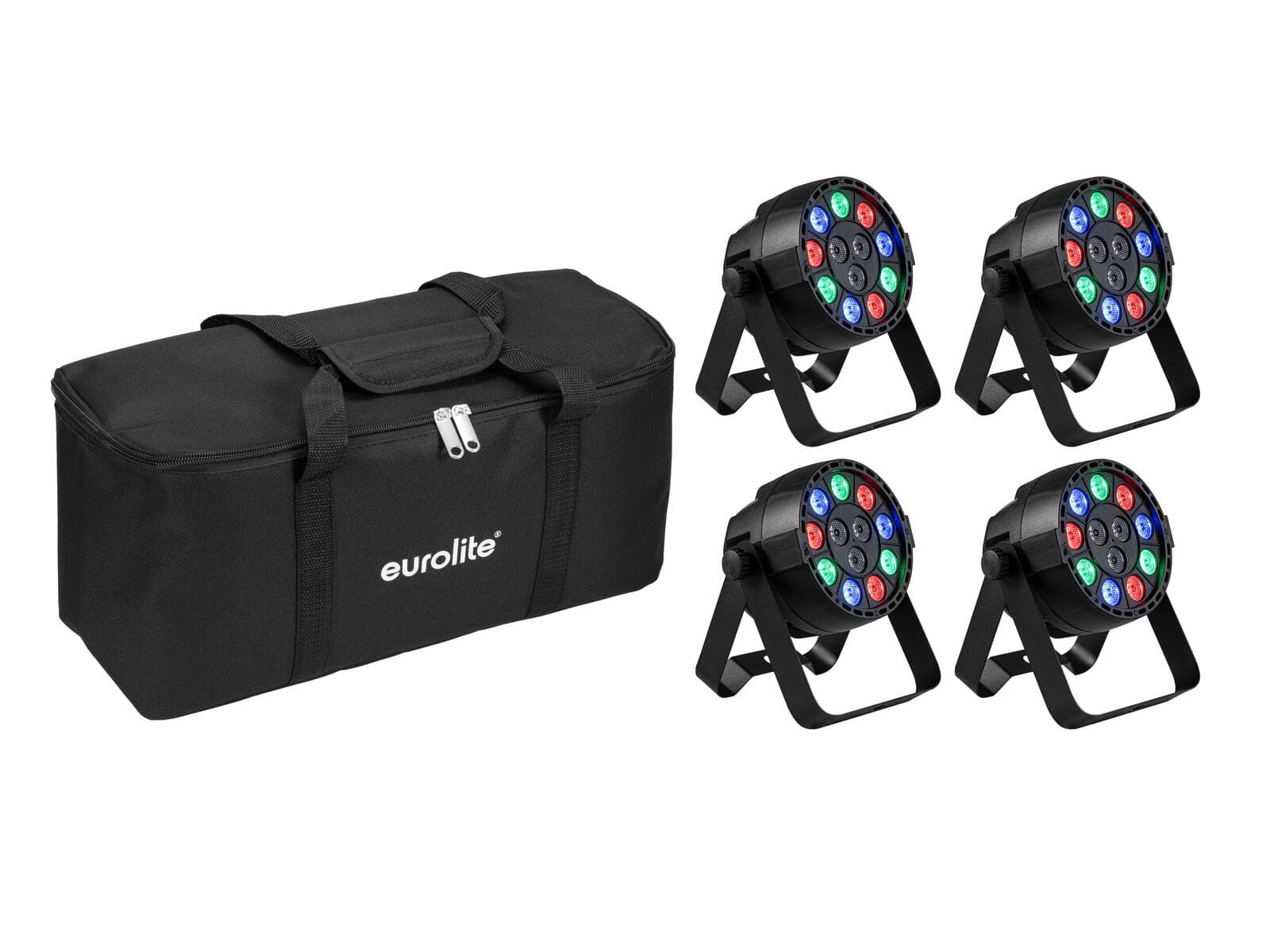 EUROLITE Set 4x AKKU Mini PARty RGBW Spot MK2 + Borsa morbida - 20000951