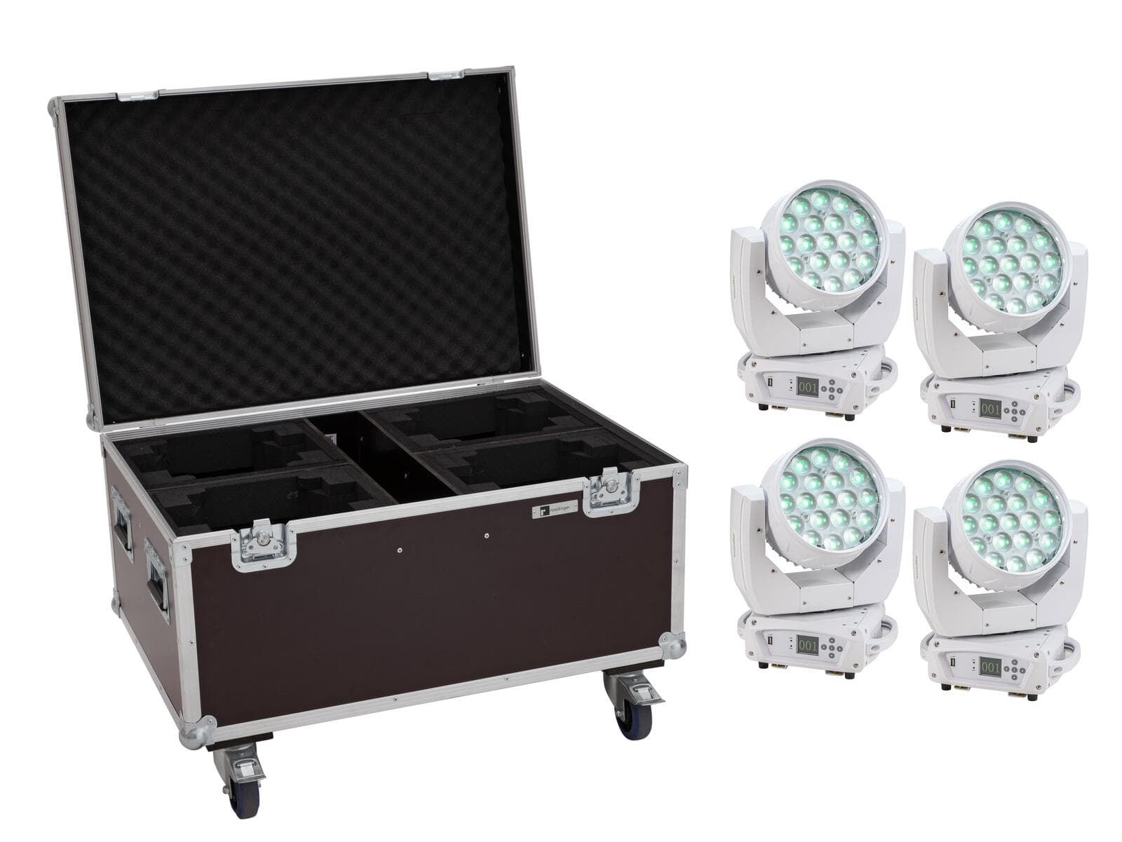 EUROLITE Set 2x LED TMH-X4 Moving Head Wash Zoom wh + Custodia EU con ruote - 20000954