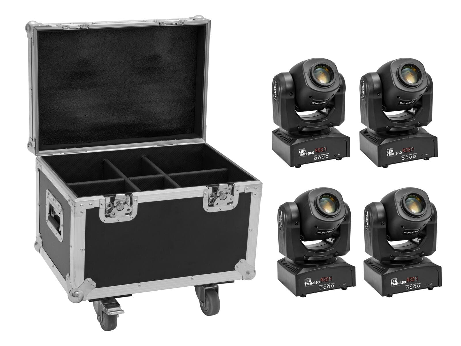 EUROLITE Set 4x LED TMH-S60 moving head spot + Custodia - 20000955
