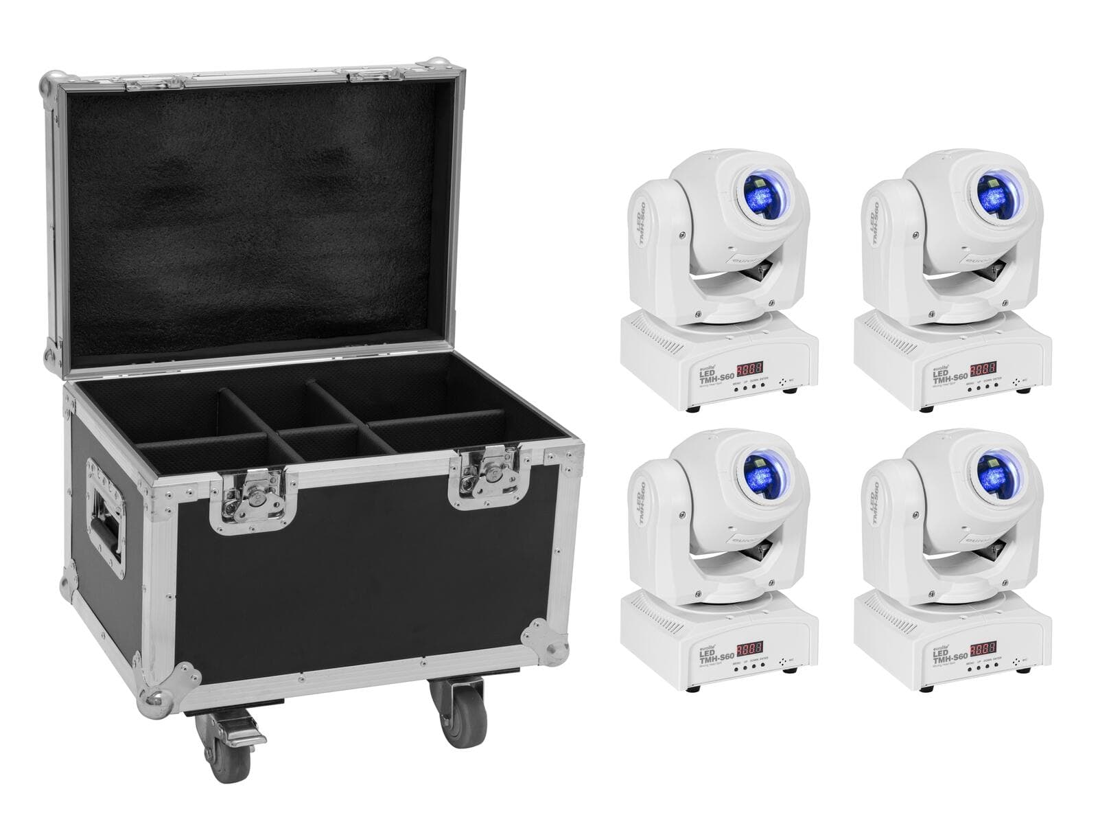 EUROLITE Set 4x LED TMH-S60 moving head spot bianco + Custodia - 20000956