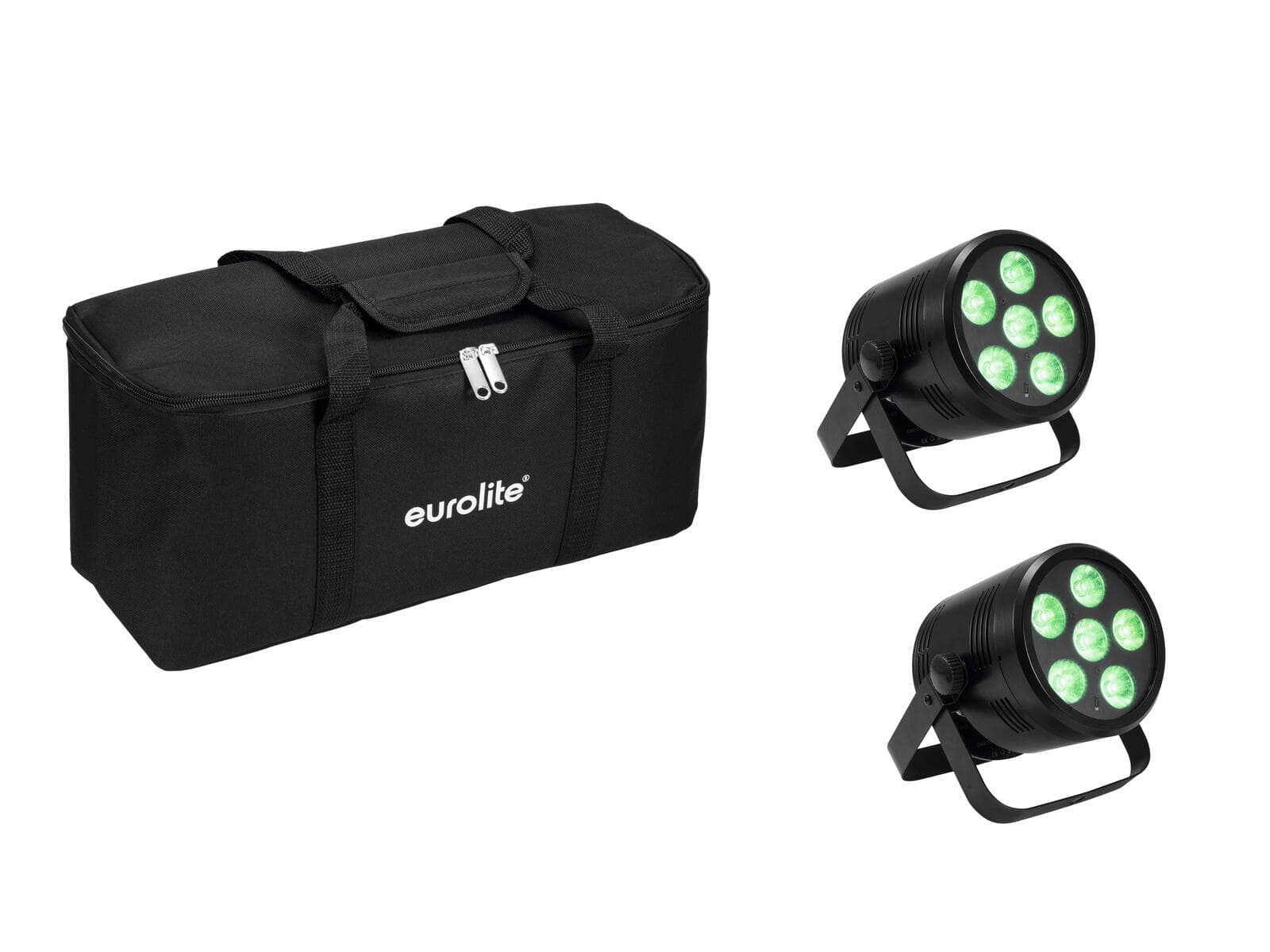 EUROLITE Set 2x AKKU PAR 6 QCL + Borsa morbida - 20000963