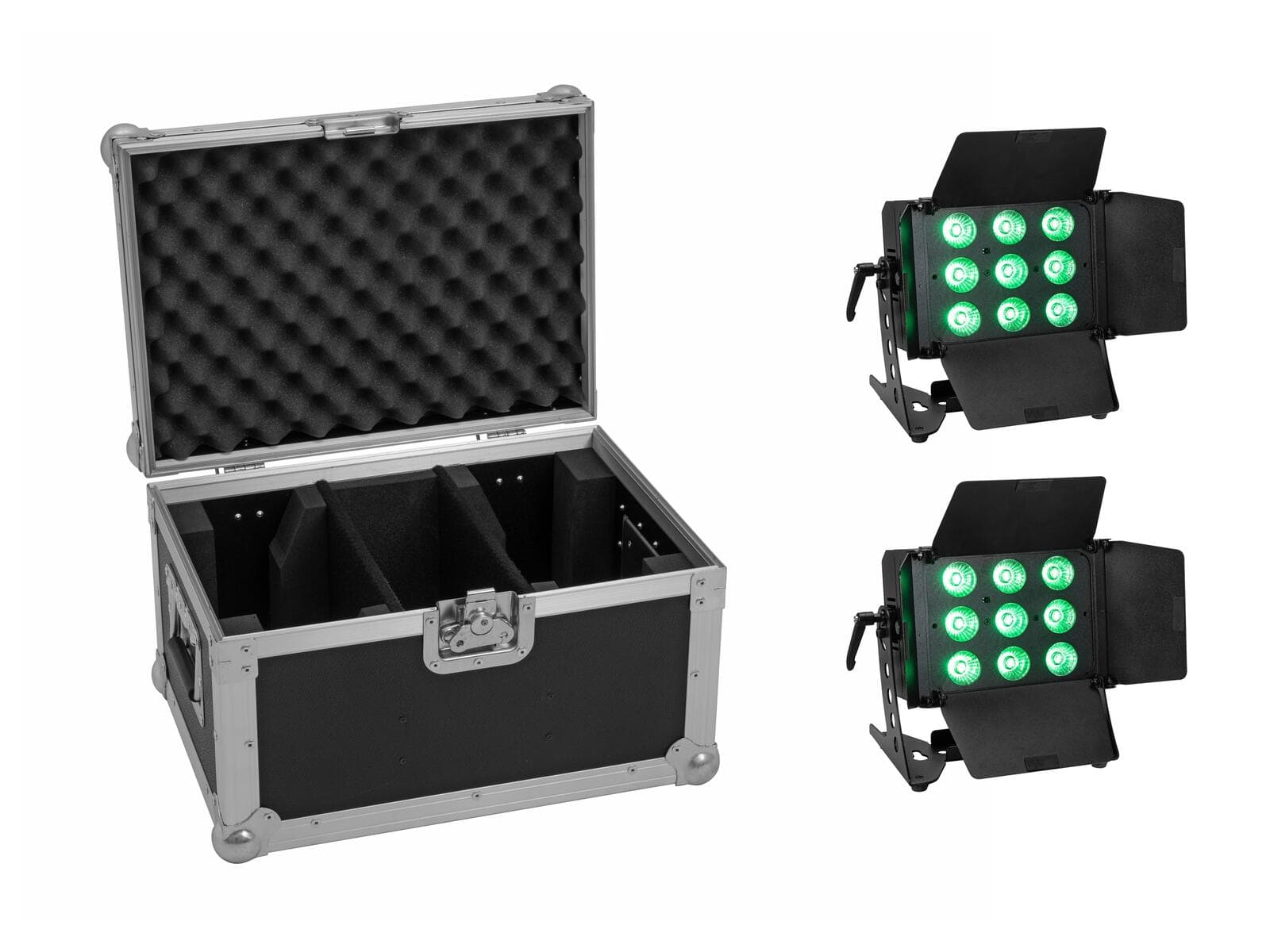 EUROLITE Set 2x LED CLS-9 QCL RGB/WW 9x7W + flightcase - 20000984