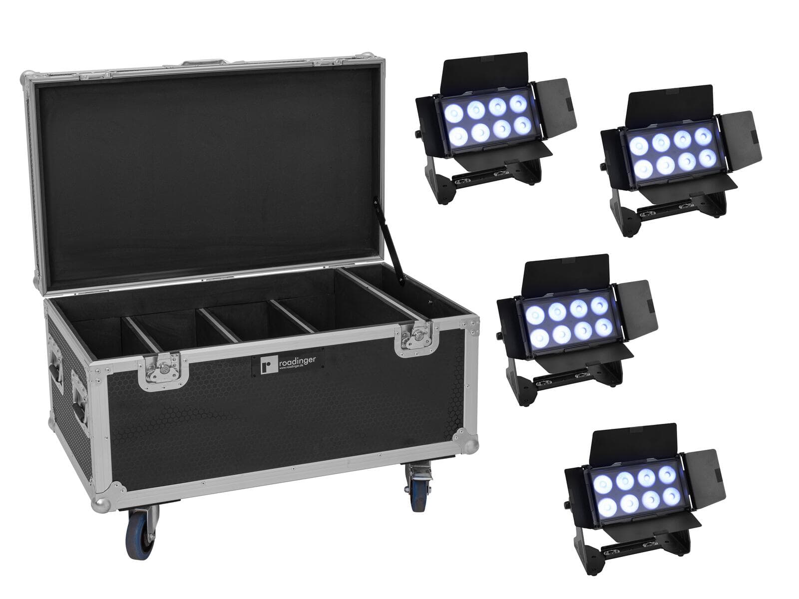 EUROLITE Set 4x Multiflood IP 8x10W RGBW Wash + Custodia - 20001000