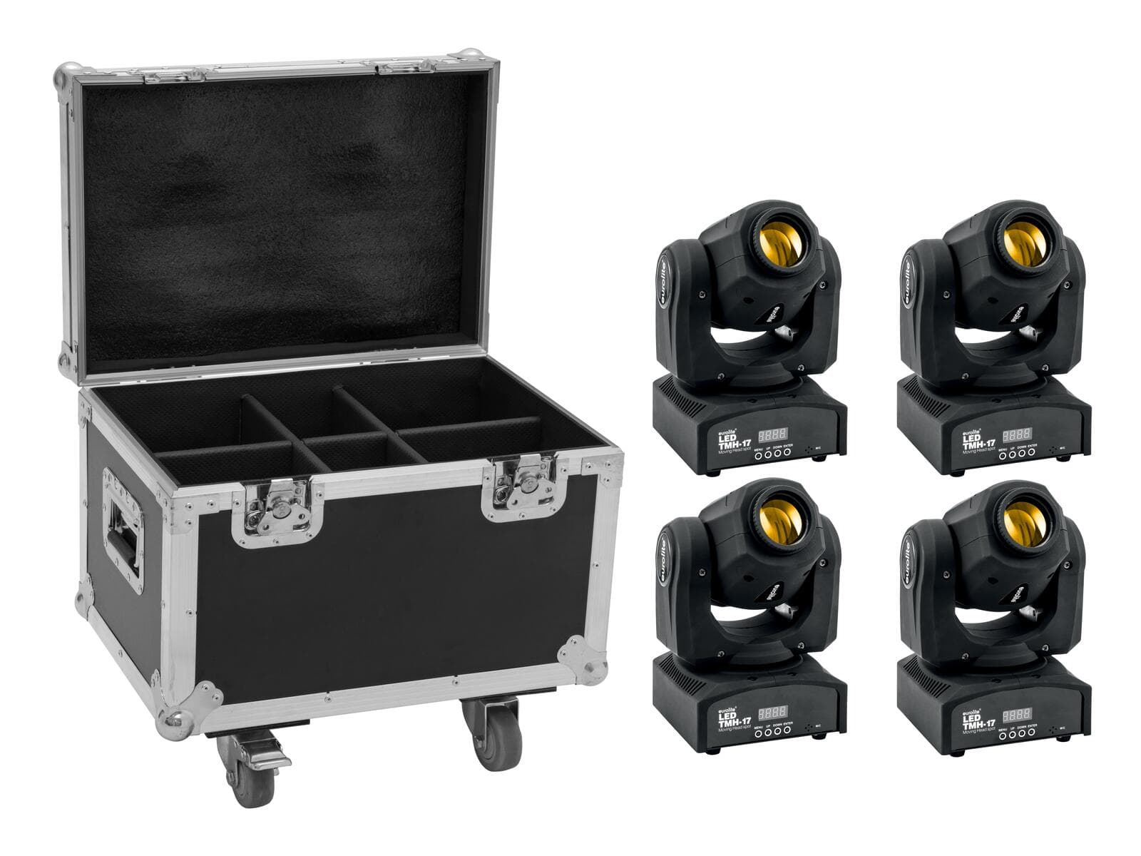 EUROLITE Set 4x LED TMH-17 Spot + Custodia con ruote - 20001012
