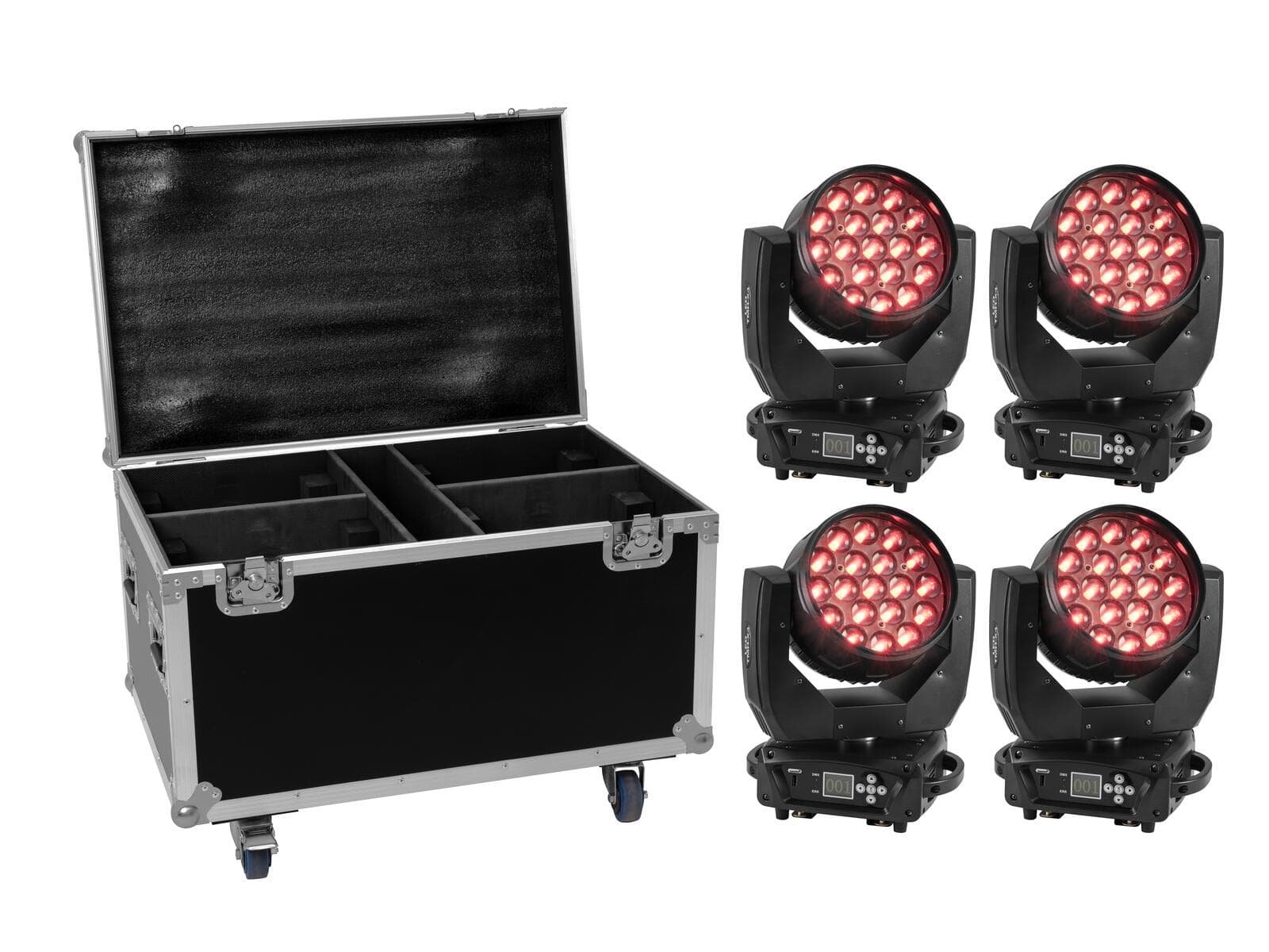 EUROLITE Set 4x LED TMH-X4 + Custodia con ruote - 20001015