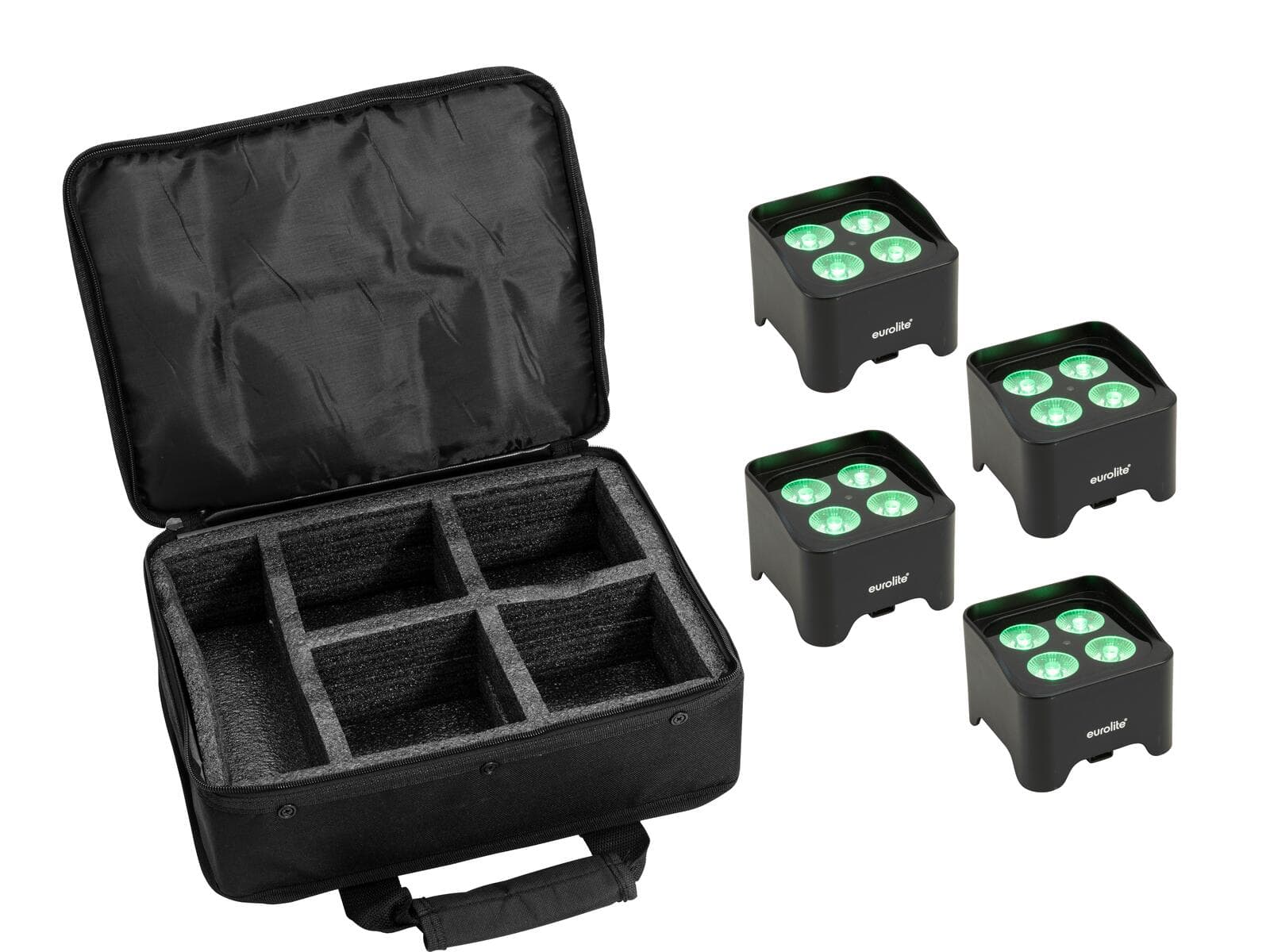 EUROLITE Set 4x AKKU Mini UP-4 QCL Spot MK2 + borsa morbida - 20001031