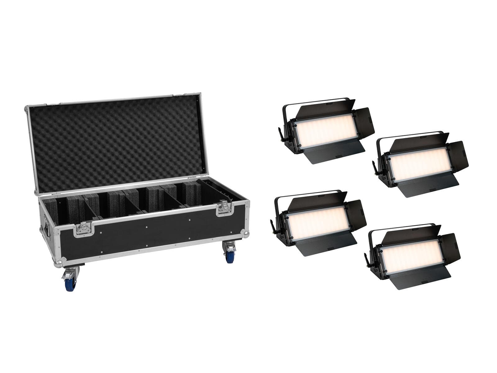 EUROLITE Set 4x LED PLL-576 CW/WW Panel + custodia con ruote - 20001032
