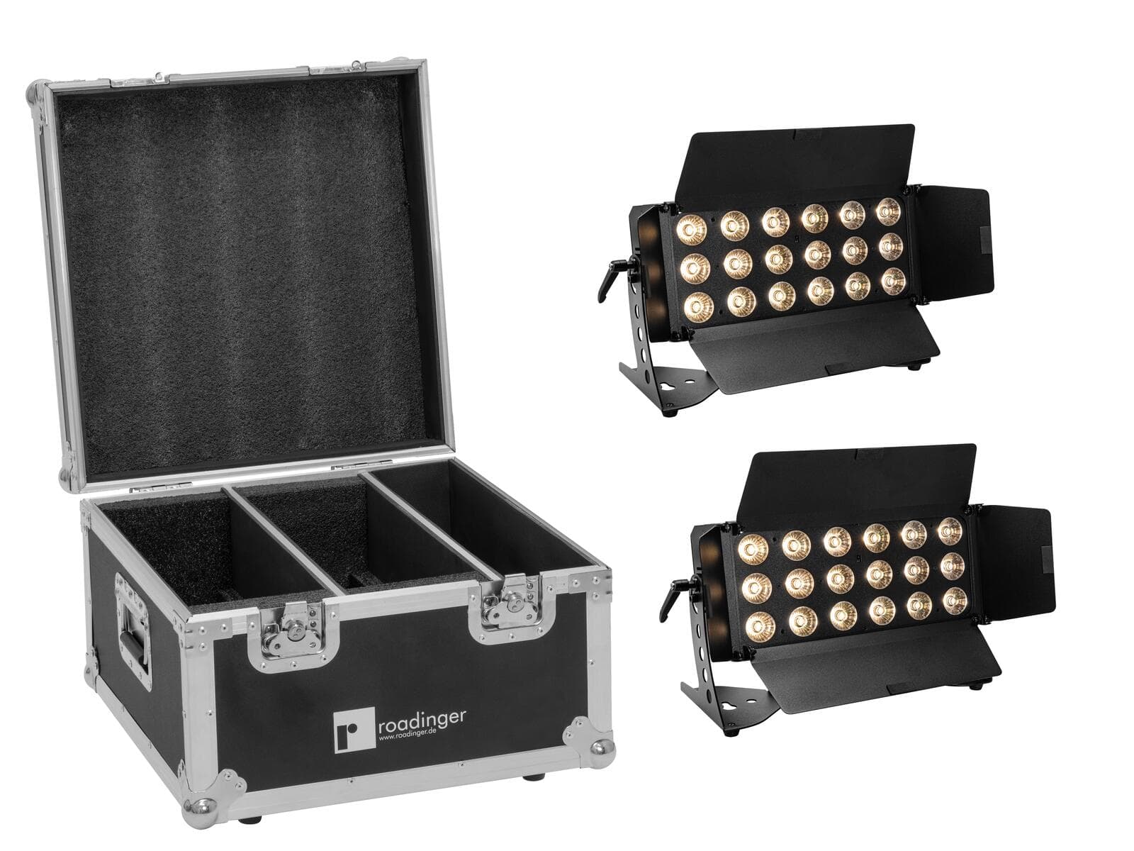 EUROLITE Set 2x LED CLS-18 QCL RGB/WW 18x7W + flightcase - 20001035