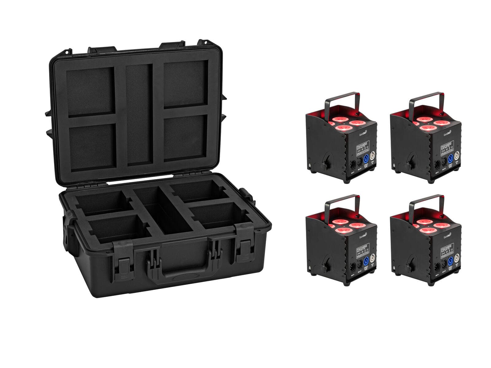 EUROLITE Set 4x AKKU UP-4 QCL Spot QuickDMX MK2 + custodia in plastica - 20001038