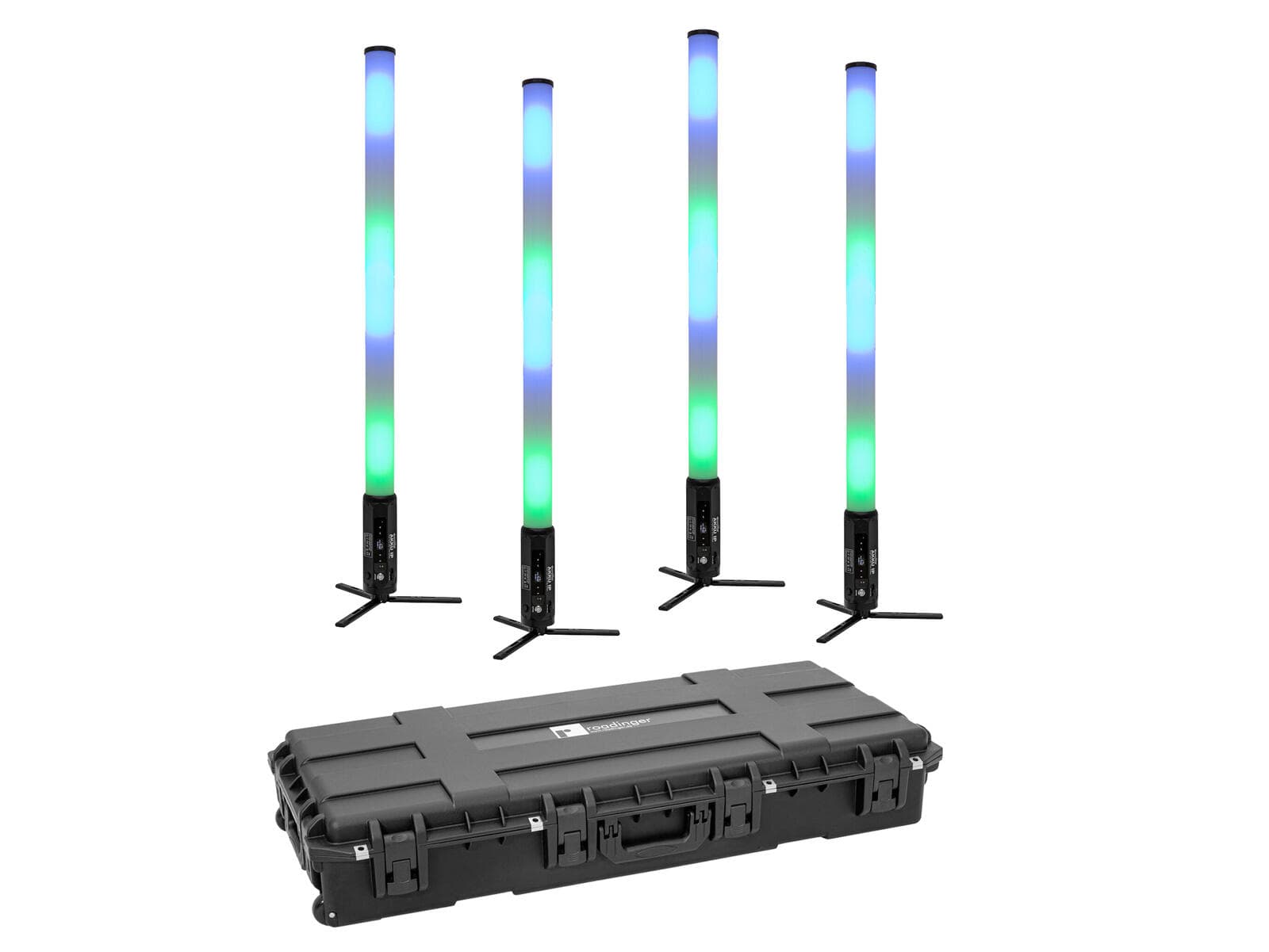 EUROLITE Set 4x AKKU IP Pixel Tube 360° PRO CRMX + custodia in plastica - 20001042