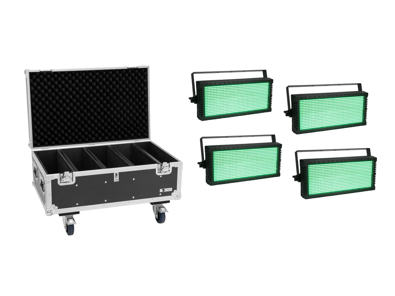 EUROLITE Set 4x strobo LED SMD PRO 864 DMX RGB + flightcase - 20001054