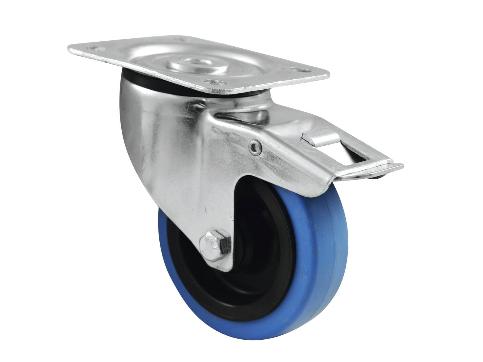 ROADINGER Rotella girevole 100mm BLUE WHEEL con freno - 30004007