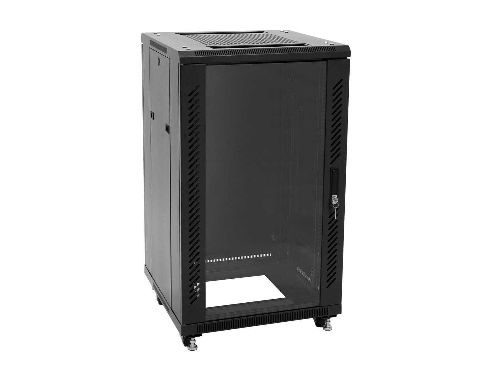 ROADINGER Armadio rack in acciaio SSC-16 con porta in vetro, 16U - 30103415
