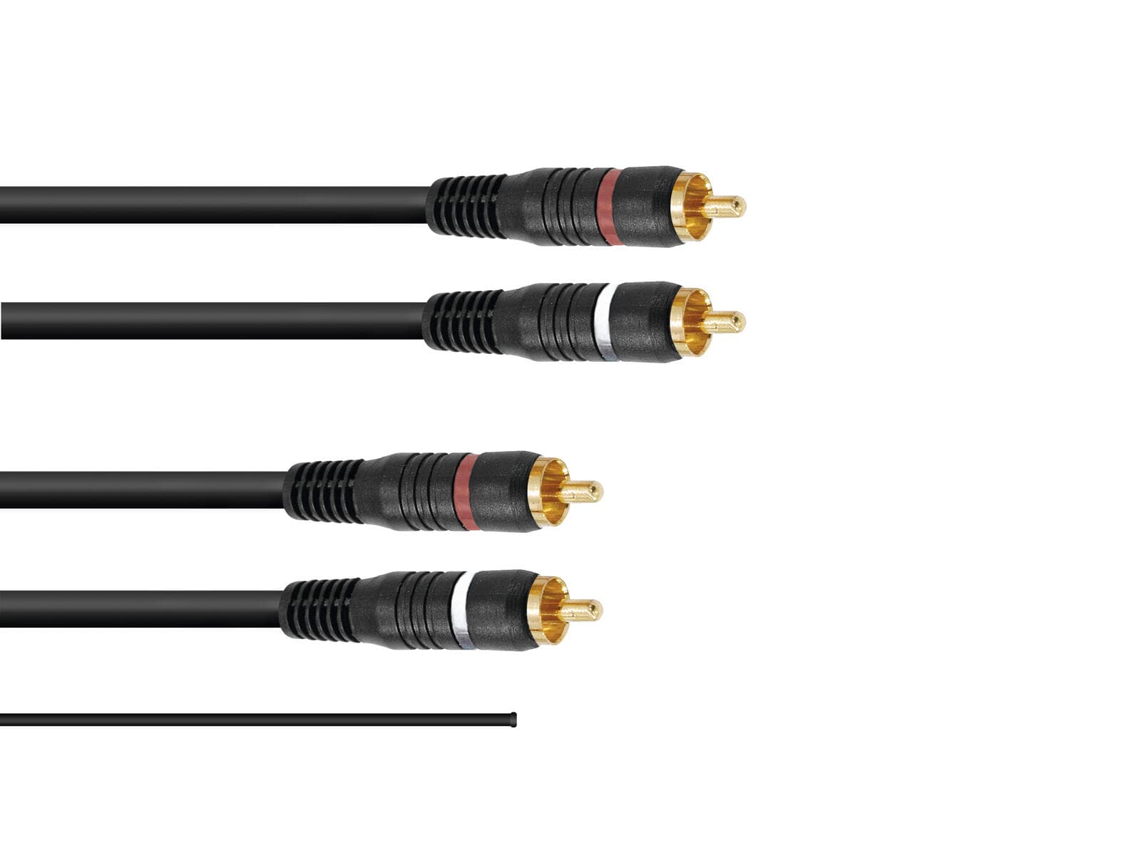 OMNITRONIC Cavo RCA 2x2 con massa 1.5m - 3020940N