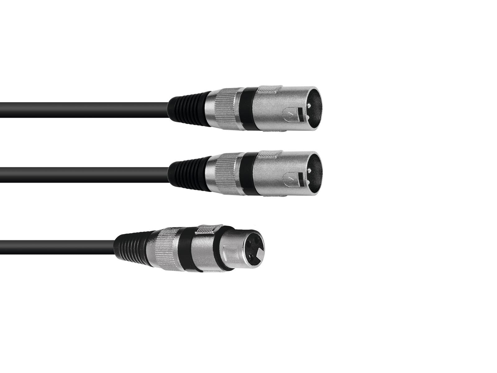 OMNITRONIC Cavo adattatore XLR(F)/2xXLR(M) 0,5 m nero - 30225203