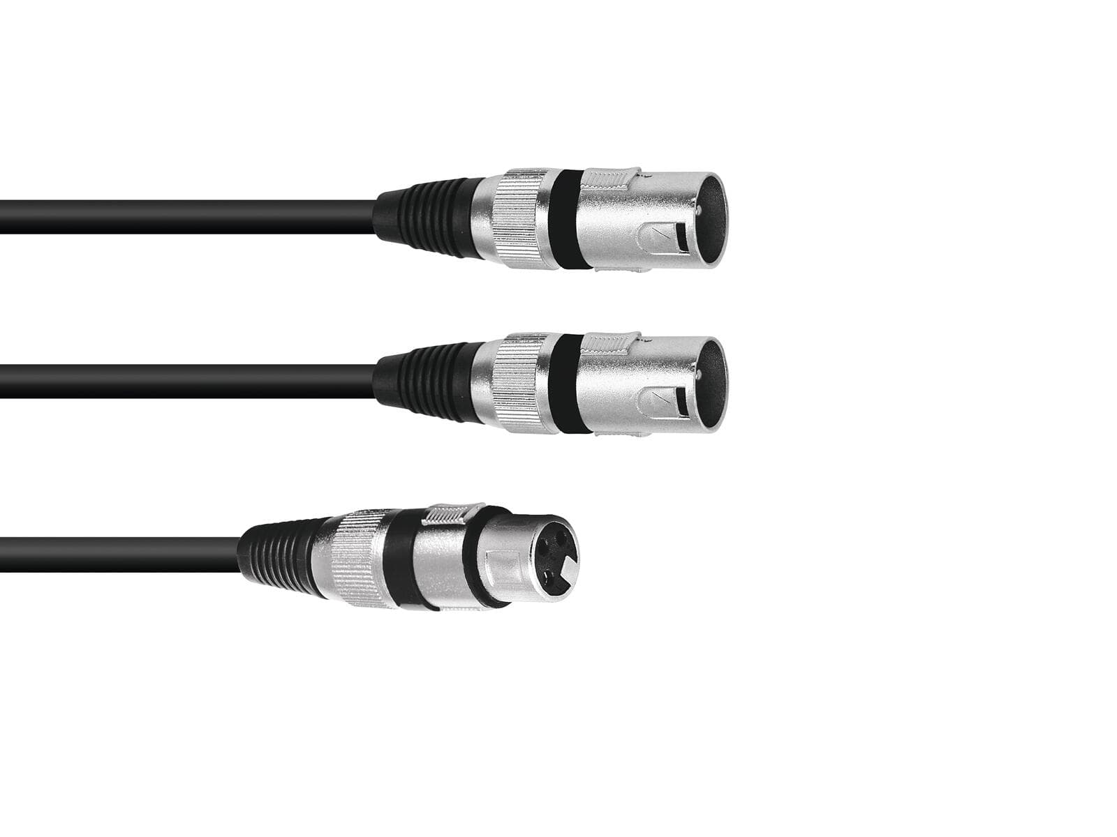 OMNITRONIC Cavo adattatore XLR(F)/2xXLR(M) 1,5 m nero - 30225205