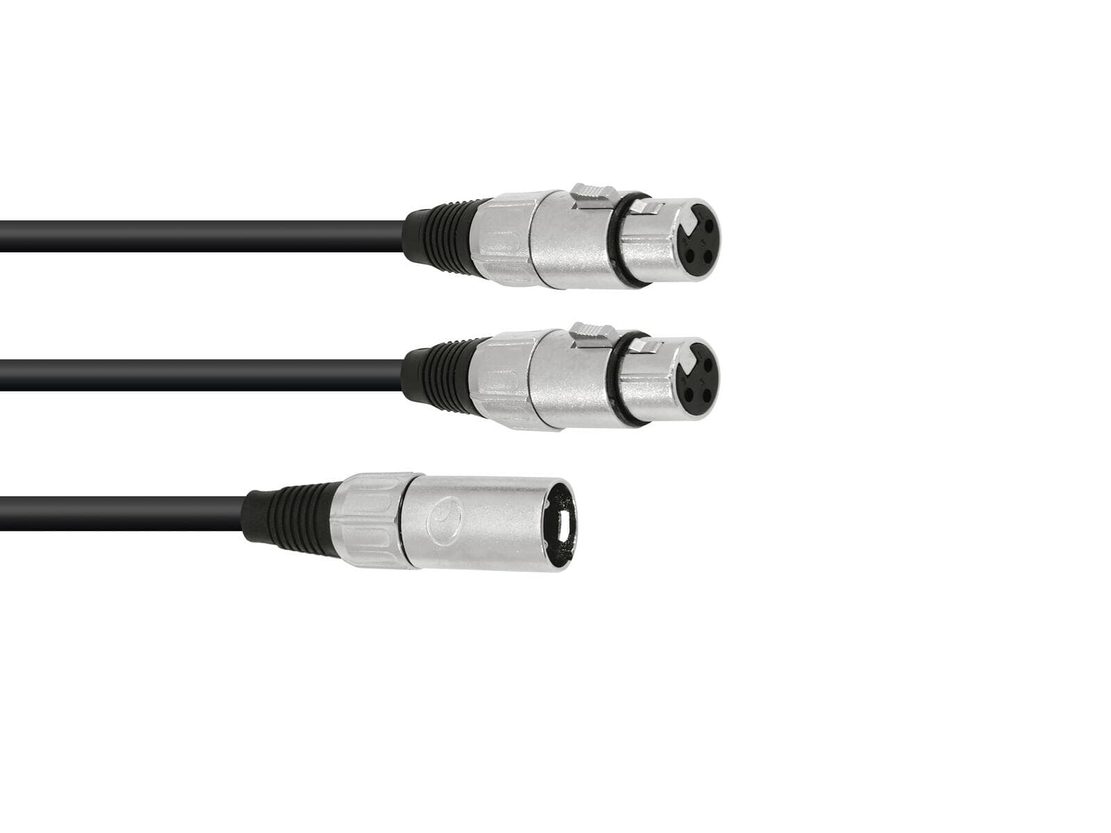 OMNITRONIC Cavo adattatore XLR(M)/2xXLR(F) 0.5m nero - 30225207