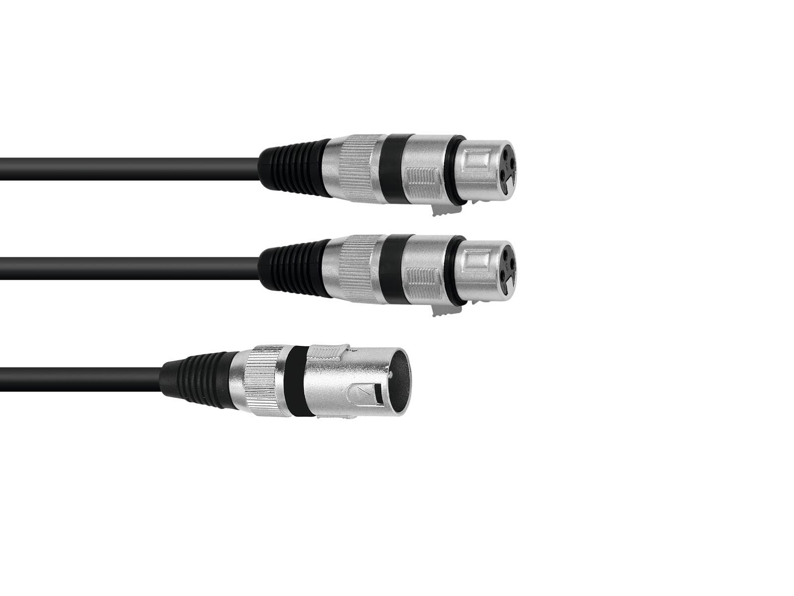 OMNITRONIC Cavo adattatore XLR(M)/2xXLR(F) 1.5m nero - 30225210