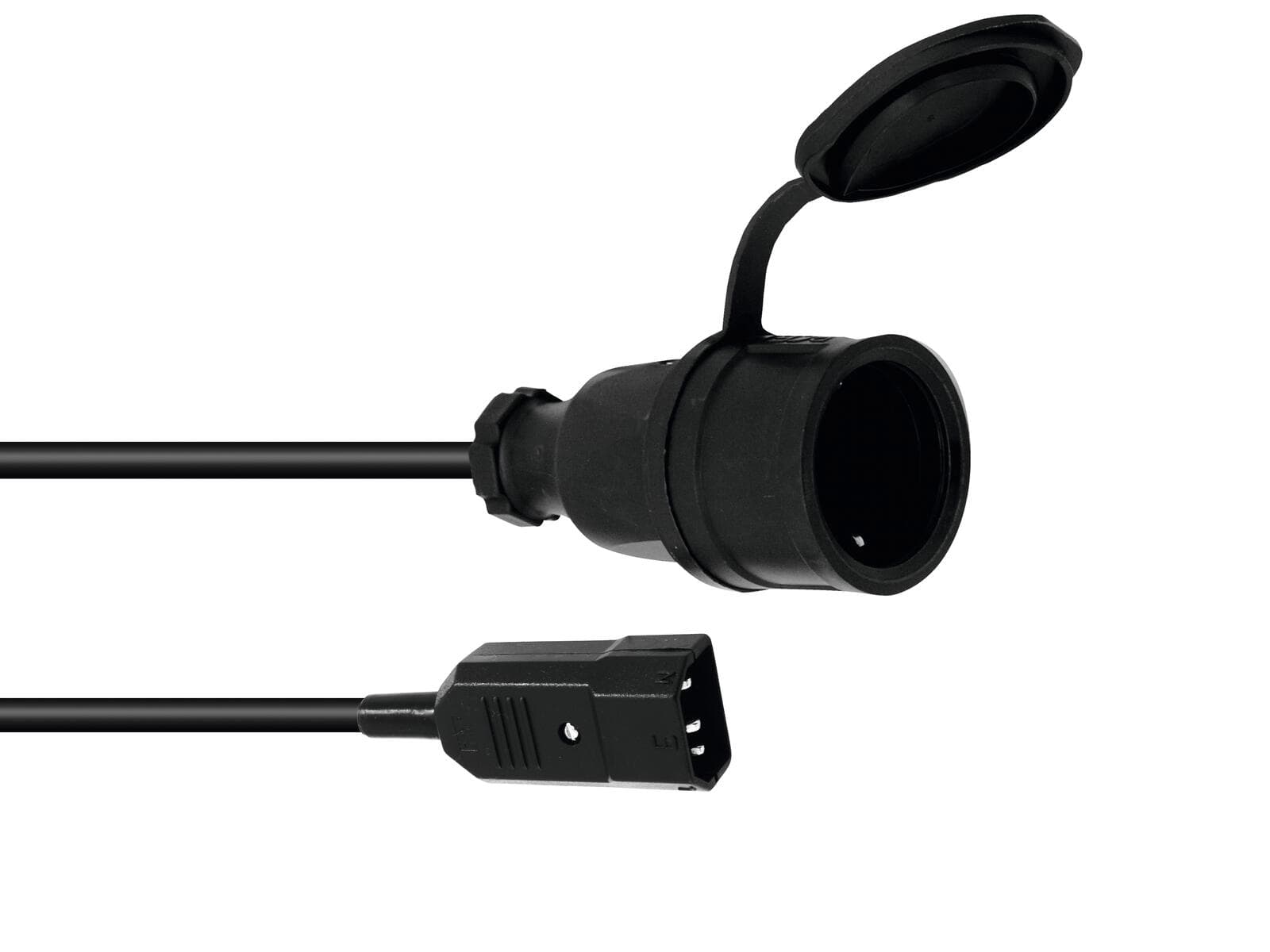OMNITRONIC Cavo adattatore IEC(M)/spina con contatto di terra(F) 1m - 30235205
