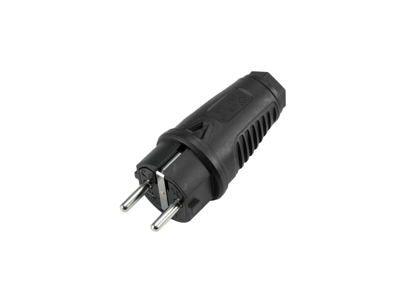 PC ELECTRIC Spina con contatto di terra in gomma bk - 30236210