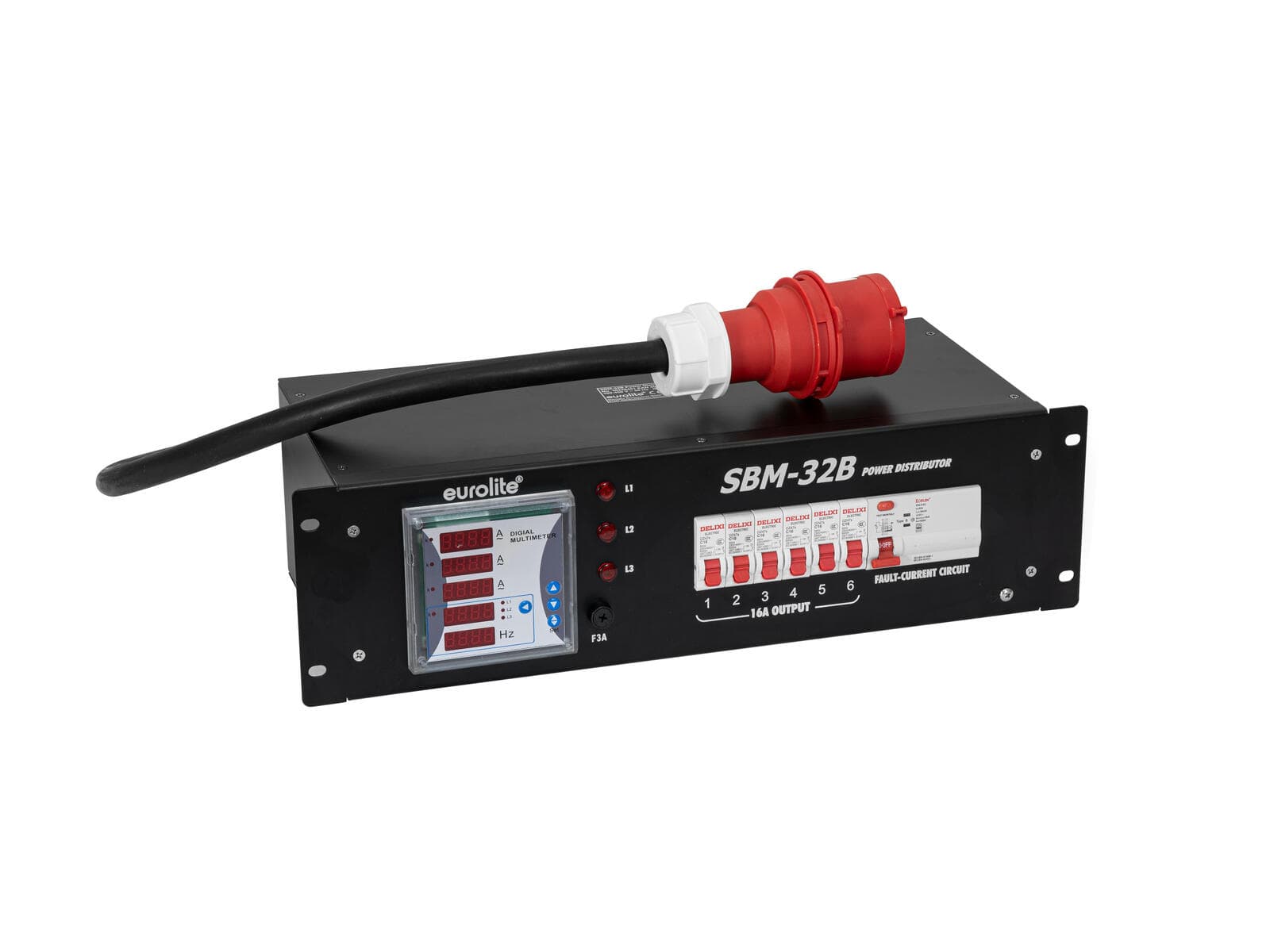 EUROLITE SBM-32B Distributore di alimentazione con multimetro - 30248401