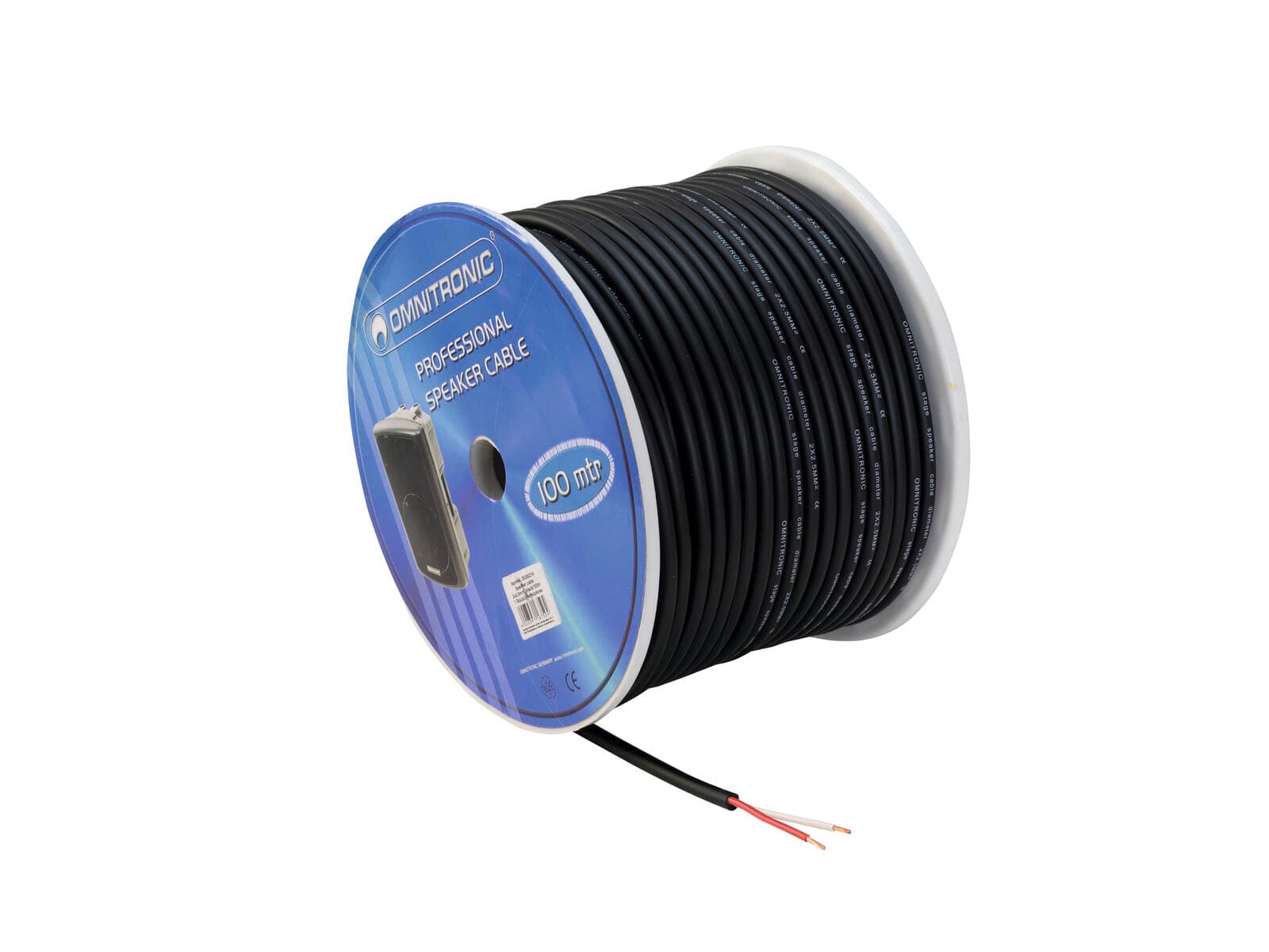 OMNITRONIC Cavo per altoparlanti 2x2.5 100m bk resistente - 3030021K