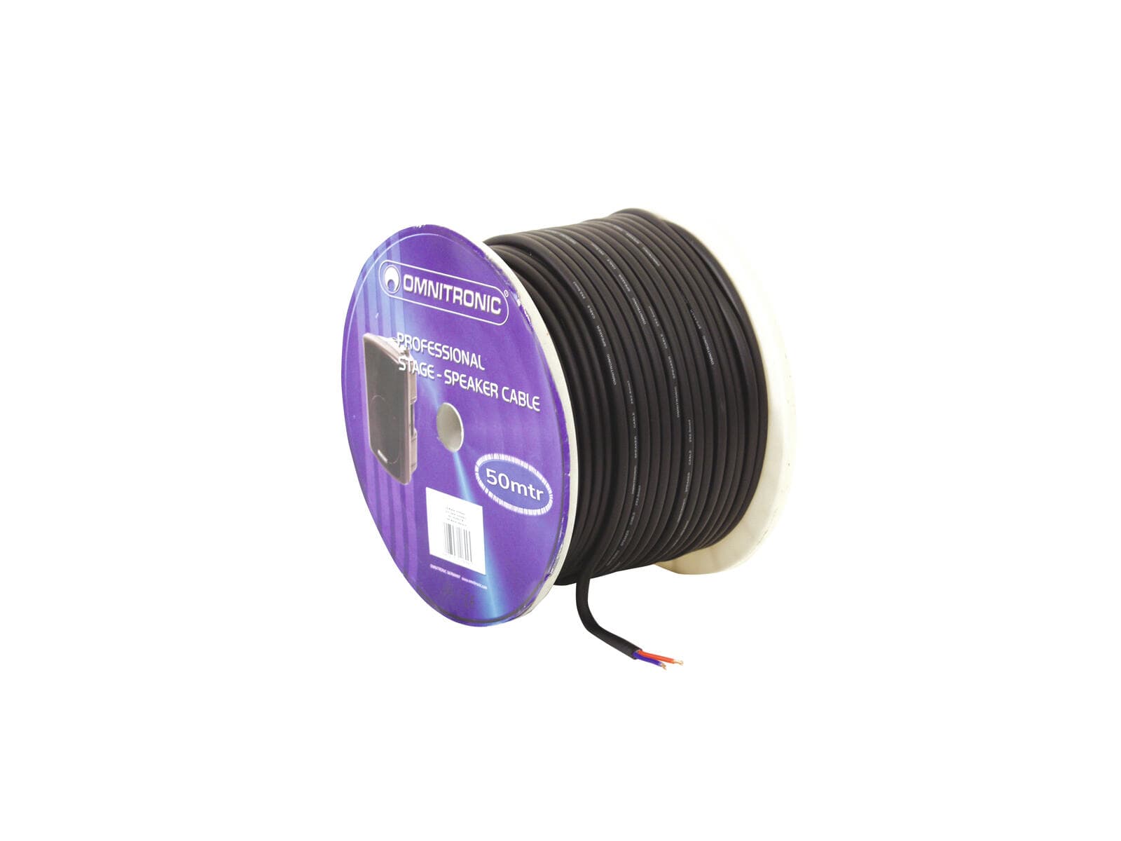 OMNITRONIC Cavo per altoparlanti 2x2.5 50m bk resistente - 3030021L