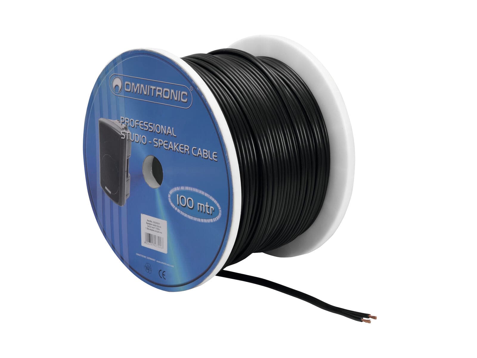 OMNITRONIC Cavo per altoparlanti 2x2.5 100m nero - 30300511