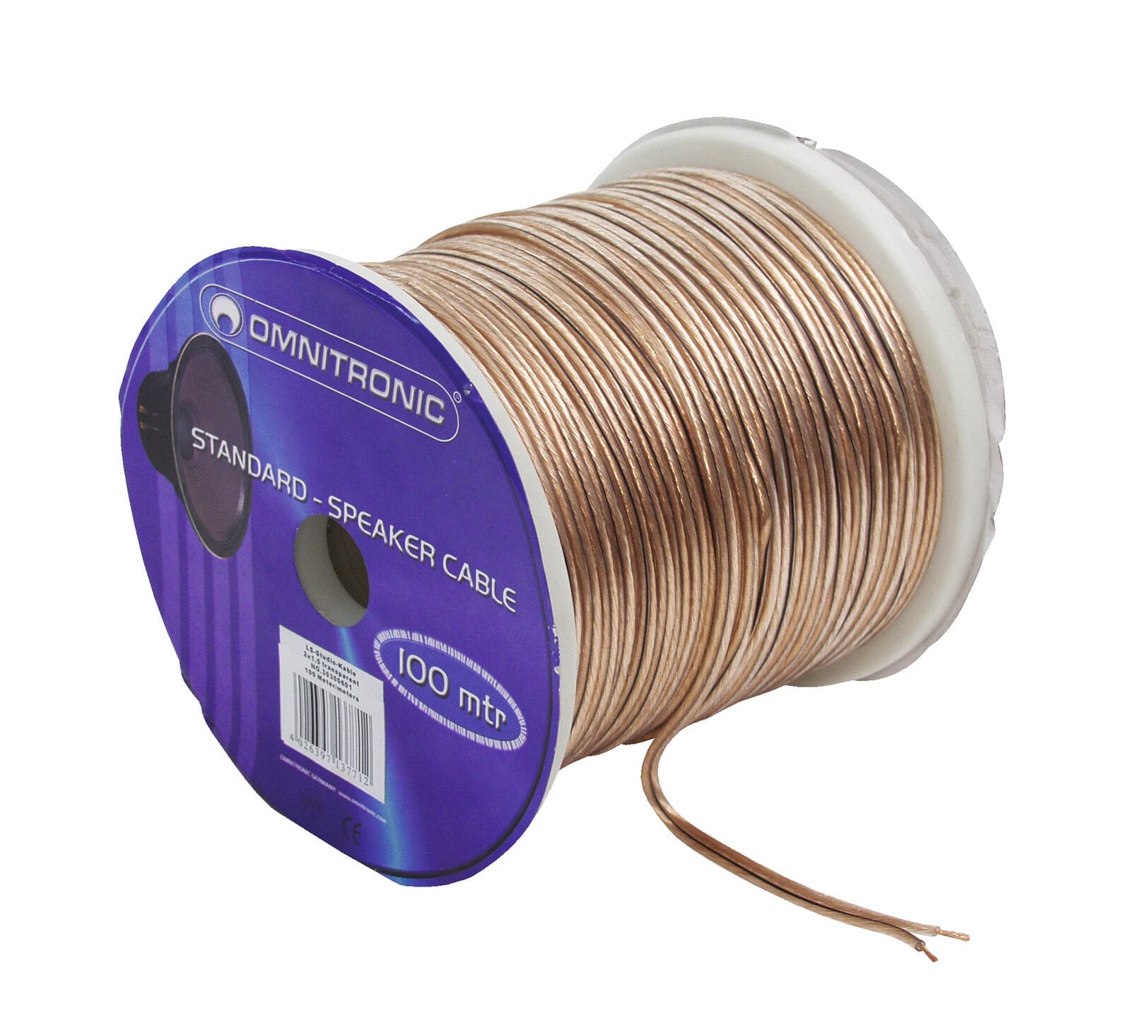 OMNITRONIC Cavo per altoparlanti 2x1.5 100m trasparente - 30300601