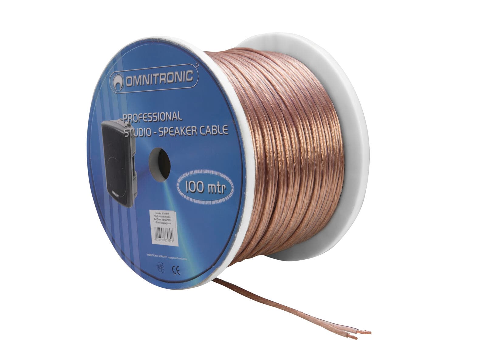 OMNITRONIC Cavo per altoparlanti 2x2.5 100m trasparente - 30300611