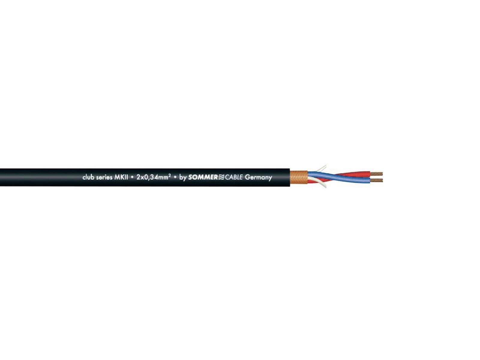 SOMMER CABLE Cavo microfonico 2x0.34 100m bk CLUB - 3030744P