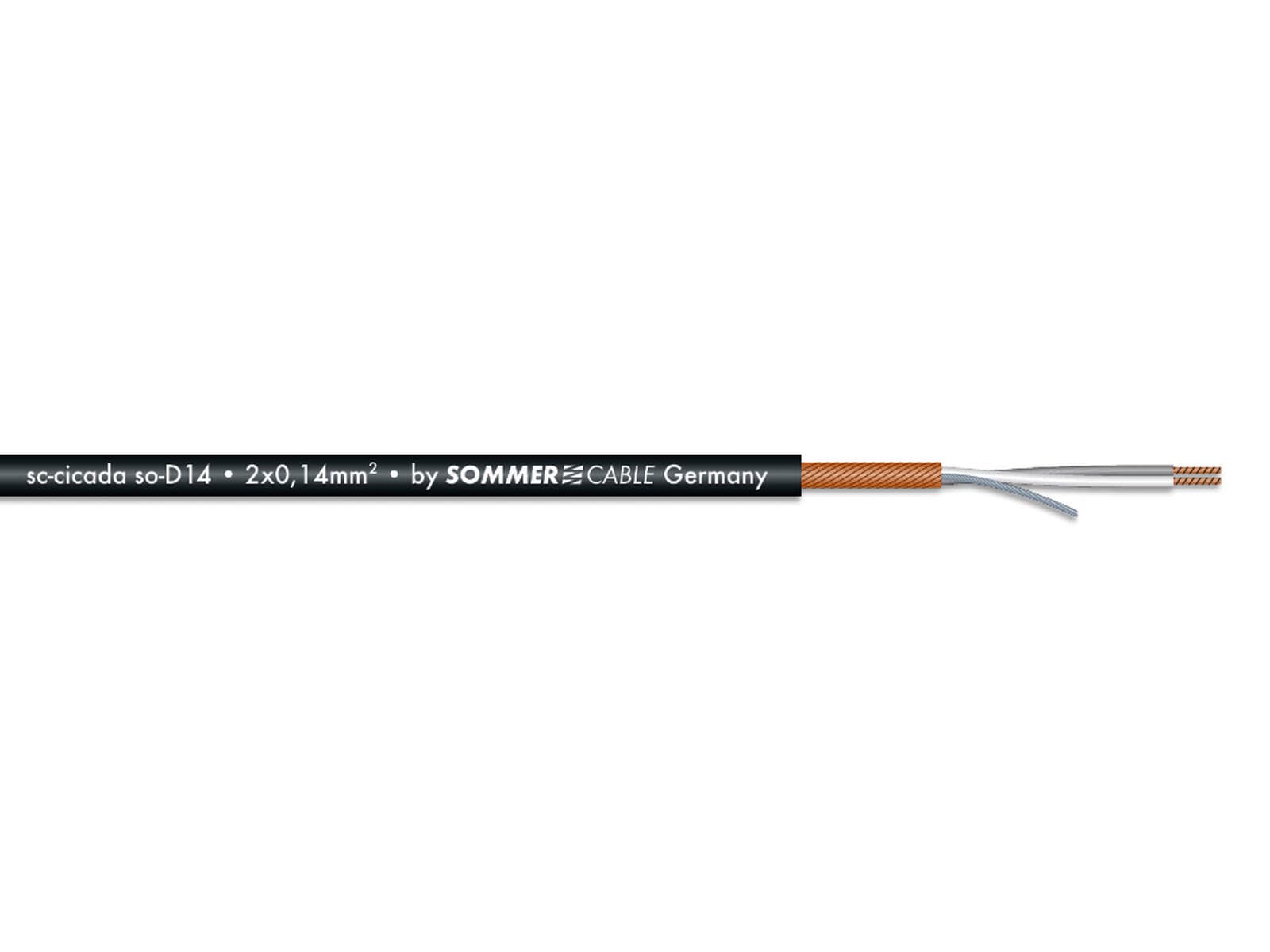 SOMMER CABLE Cavo microfonico 2x0.14 100m bk CICADA - 3030744S