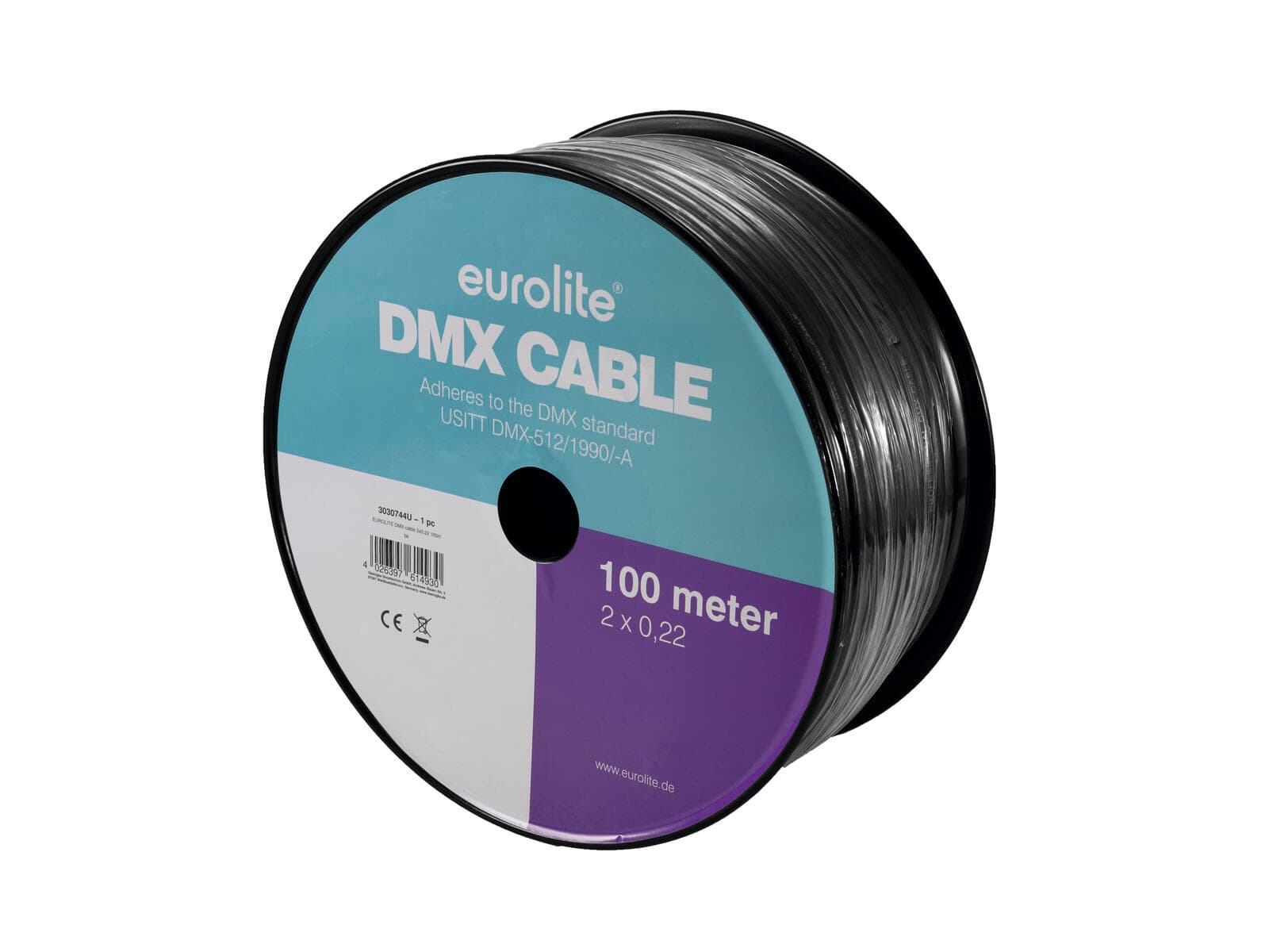 EUROLITE Cavo DMX 2x0.22 100m bk - 3030744U