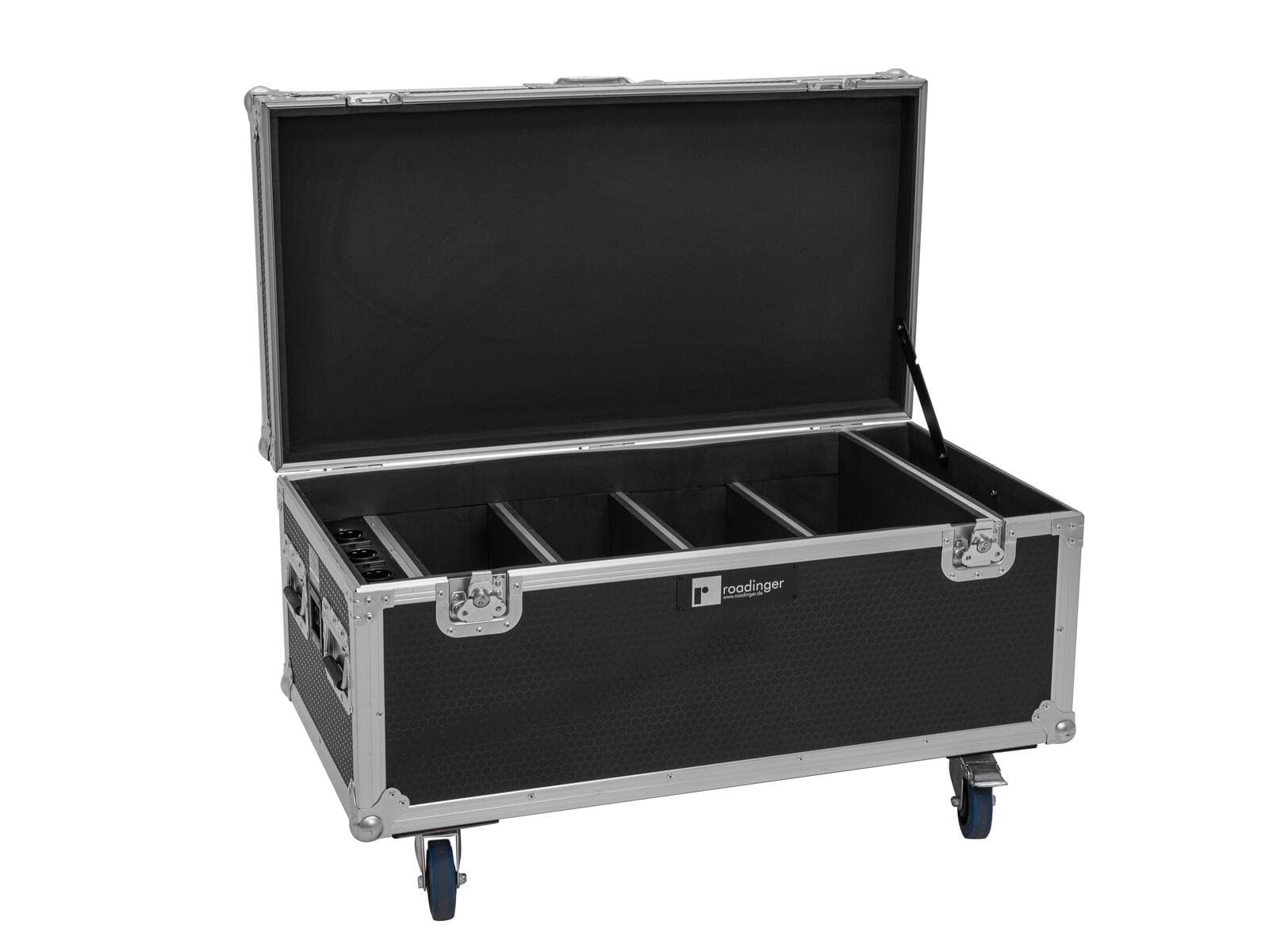 ROADINGER Flightcase 4x AKKU Multiflood IP 8x10W RGBW Wash CRMX con funzione di ricarica - 31005243