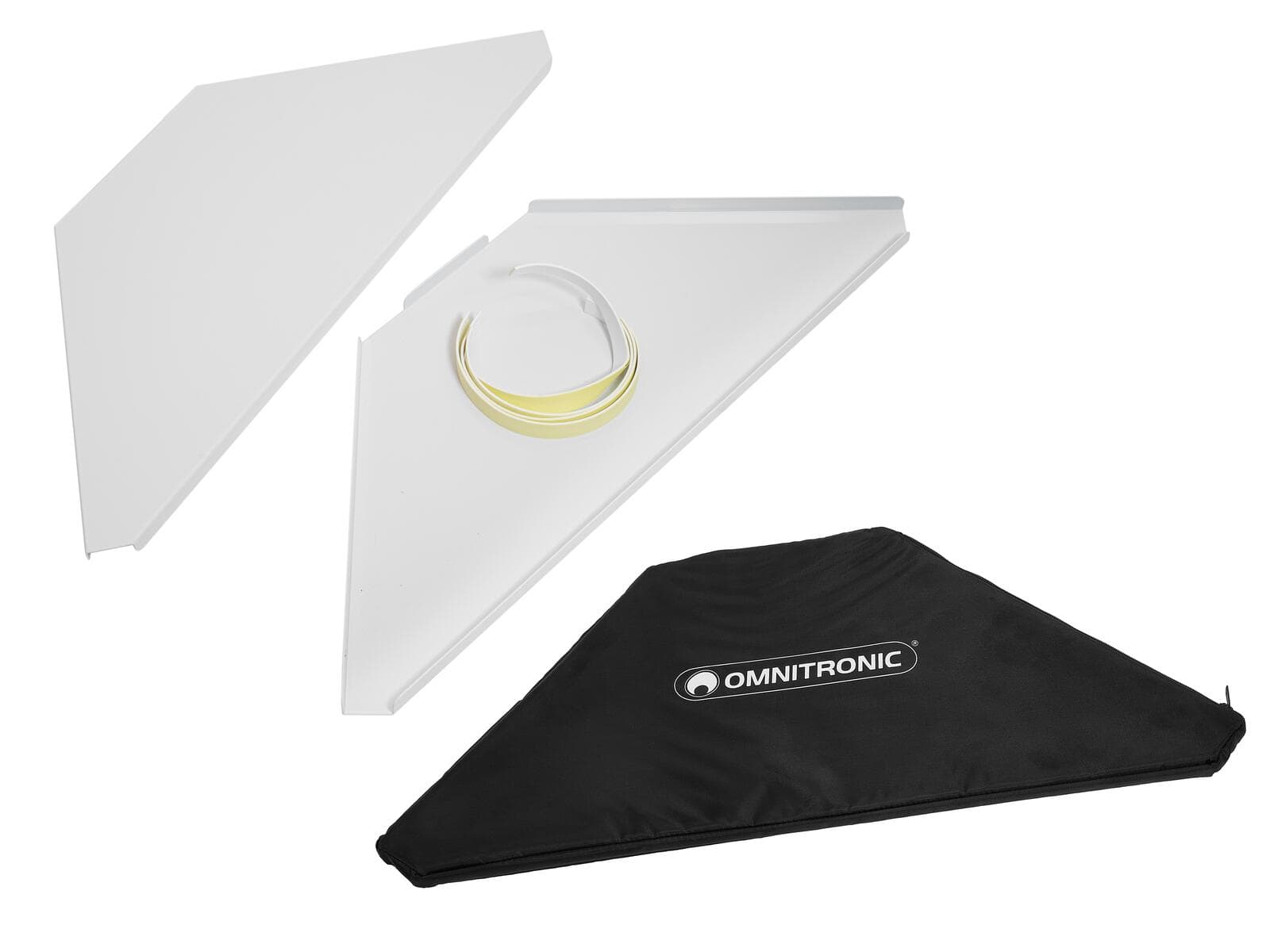 OMNITRONIC Piastre angolari con custodia per stand DJ mobile, bianche - 32000032